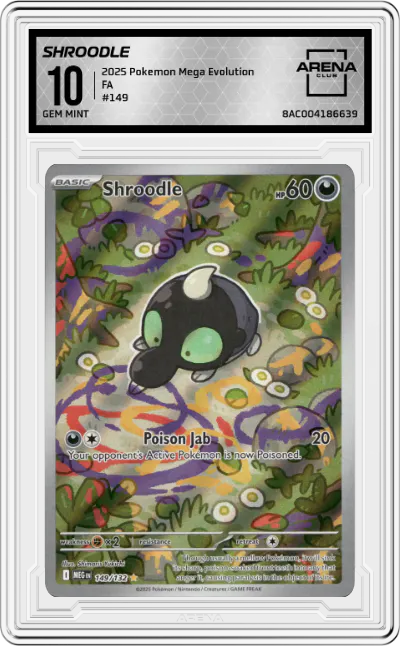 2025 Pokemon Mega Evolution Shroodle #149 ARENA CLUB 10