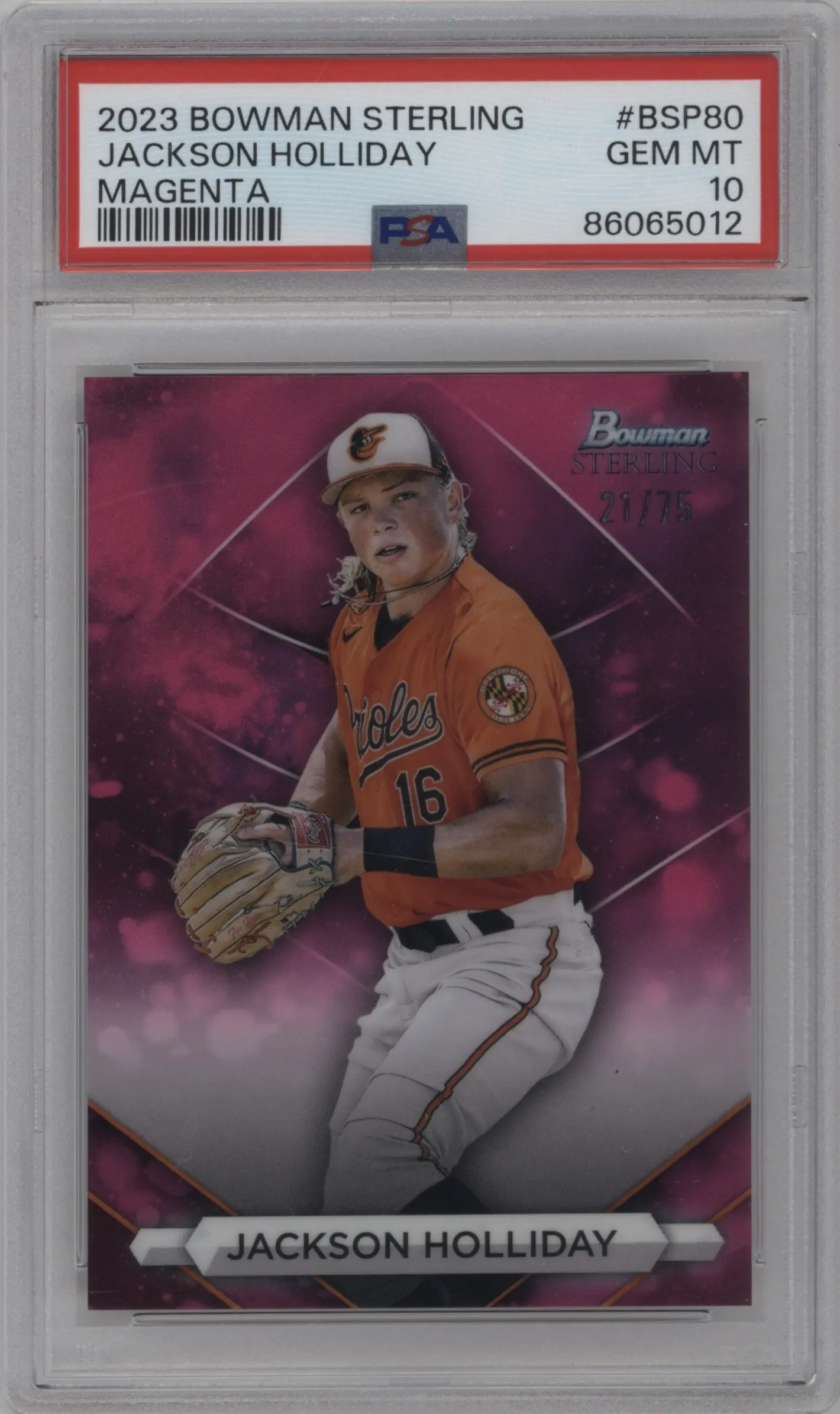 2023 Bowman Sterling Jackson Holliday Magenta Refractor PSA 10