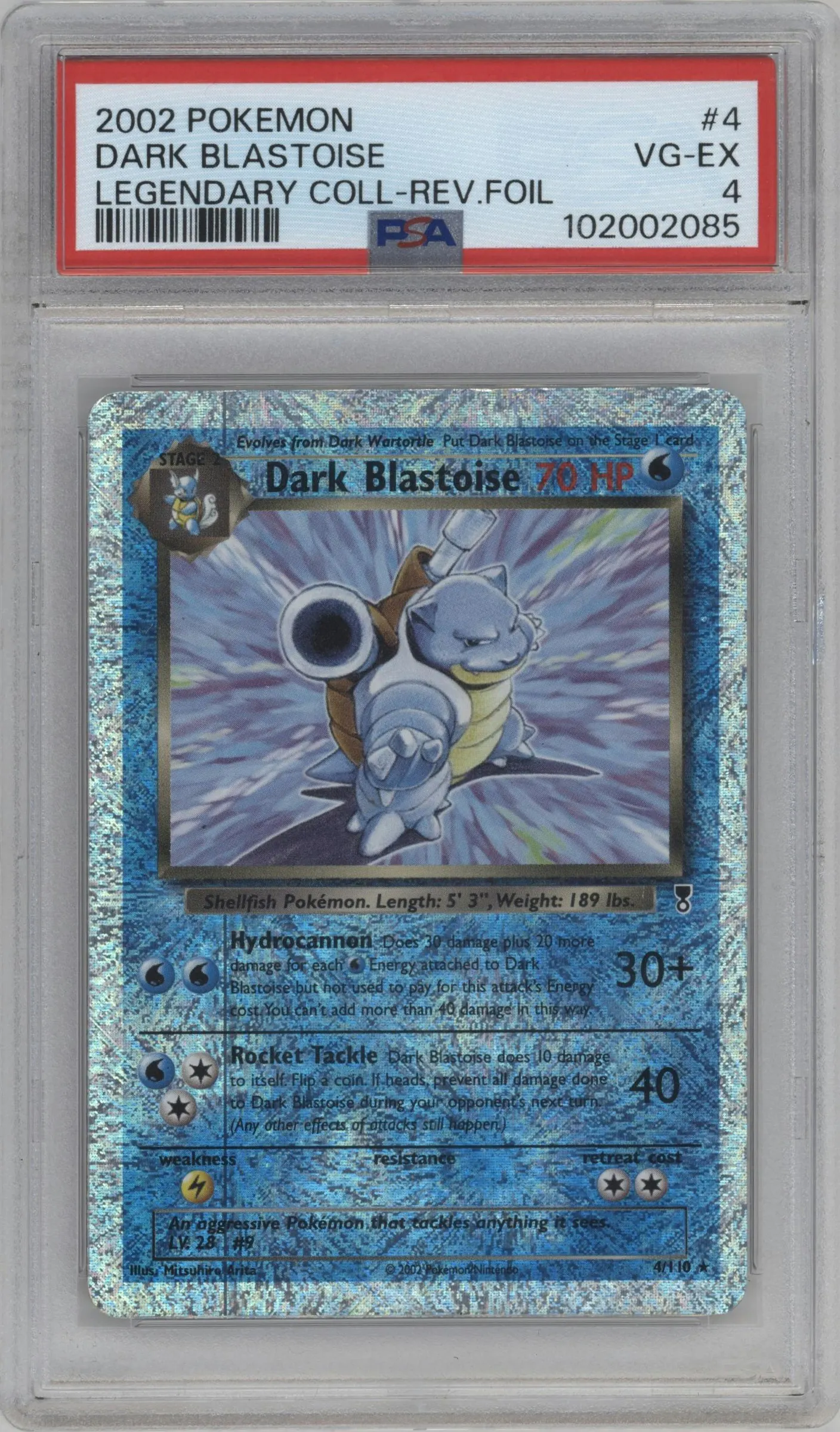 2002 Pokemon Legendary Collection Dark Blastoise #4 PSA 4