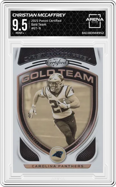 2021 Panini Certified Gold Team Christian McCaffrey #GT-9 ARENA CLUB 9.5