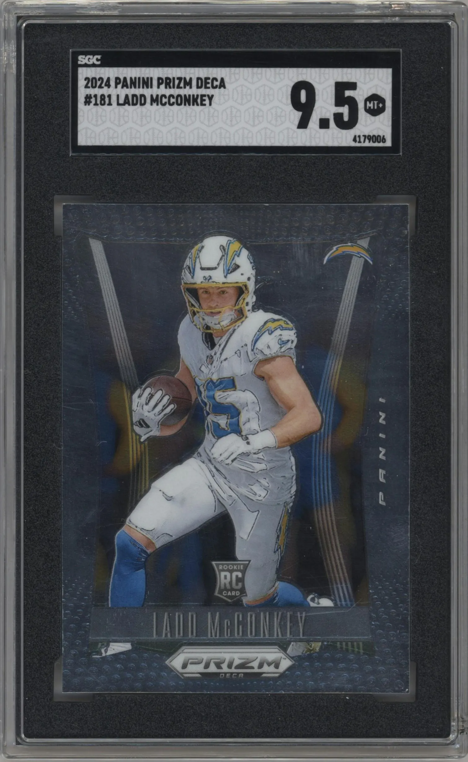 2024 Panini Prizm Deca Ladd McConkey #181 SGC 9.5