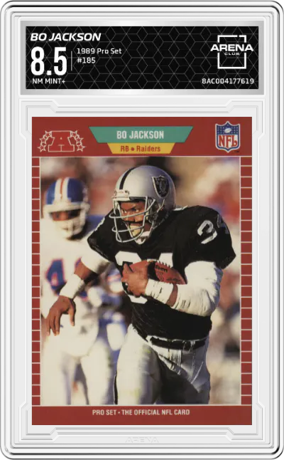 1989 Pro Set Bo Jackson #185 ARENA CLUB 8.5