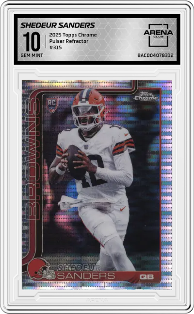 2025 Topps Chrome Shedeur Sanders Pulsar Refractor #315 ARENA CLUB 10