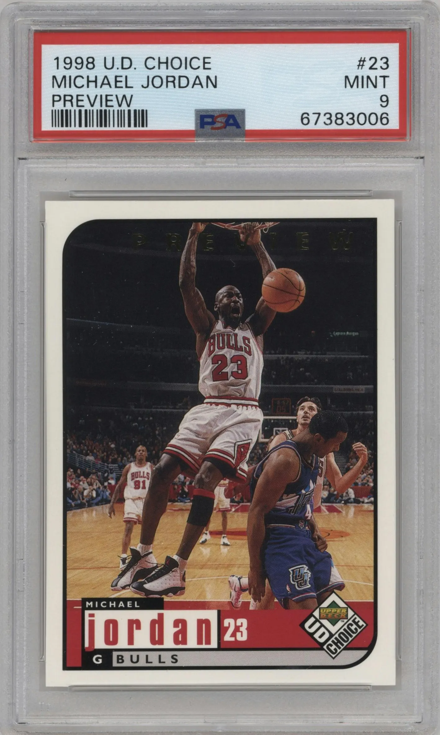 1998 Upper Deck Choice Michael Jordan #23 PSA 9