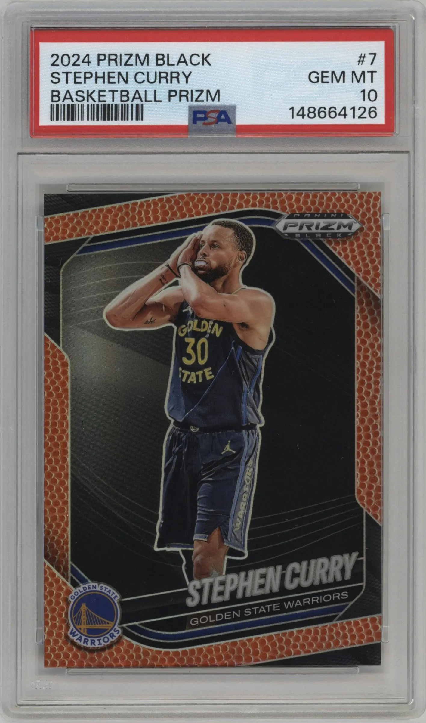 2024 Panini Prizm Black Stephen Curry Basketball Prizm #7 PSA 10