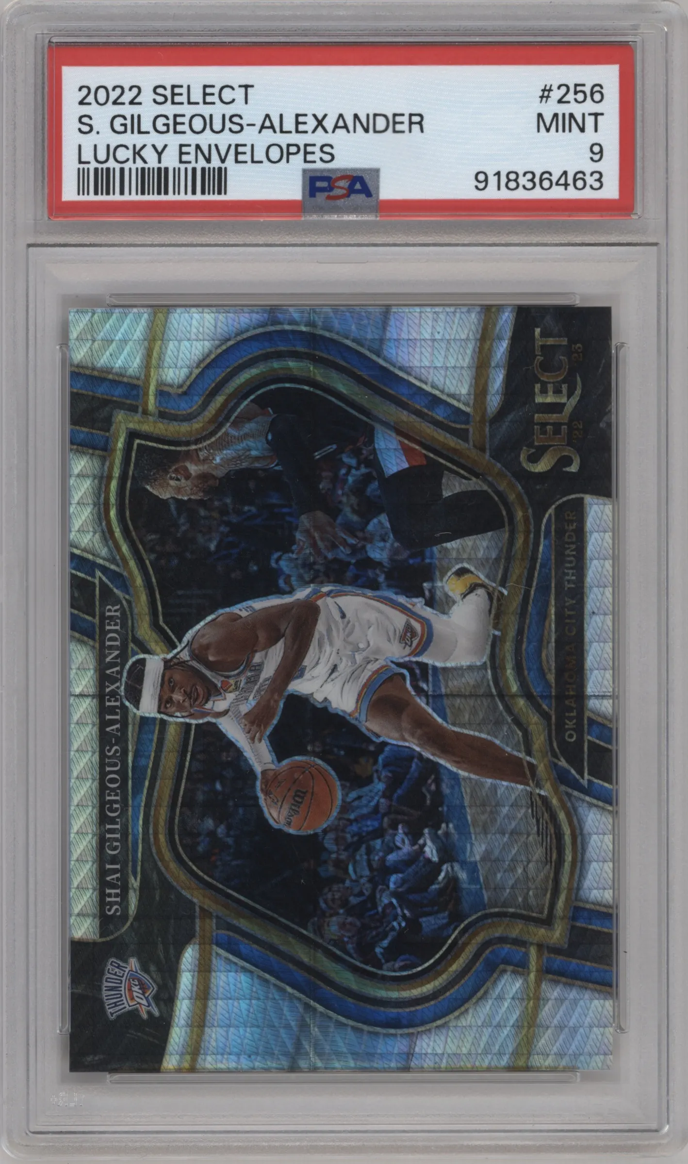 2022 Panini Select Courtside Shai Gilgeous-Alexander Lucky Envelopes #256 PSA 9