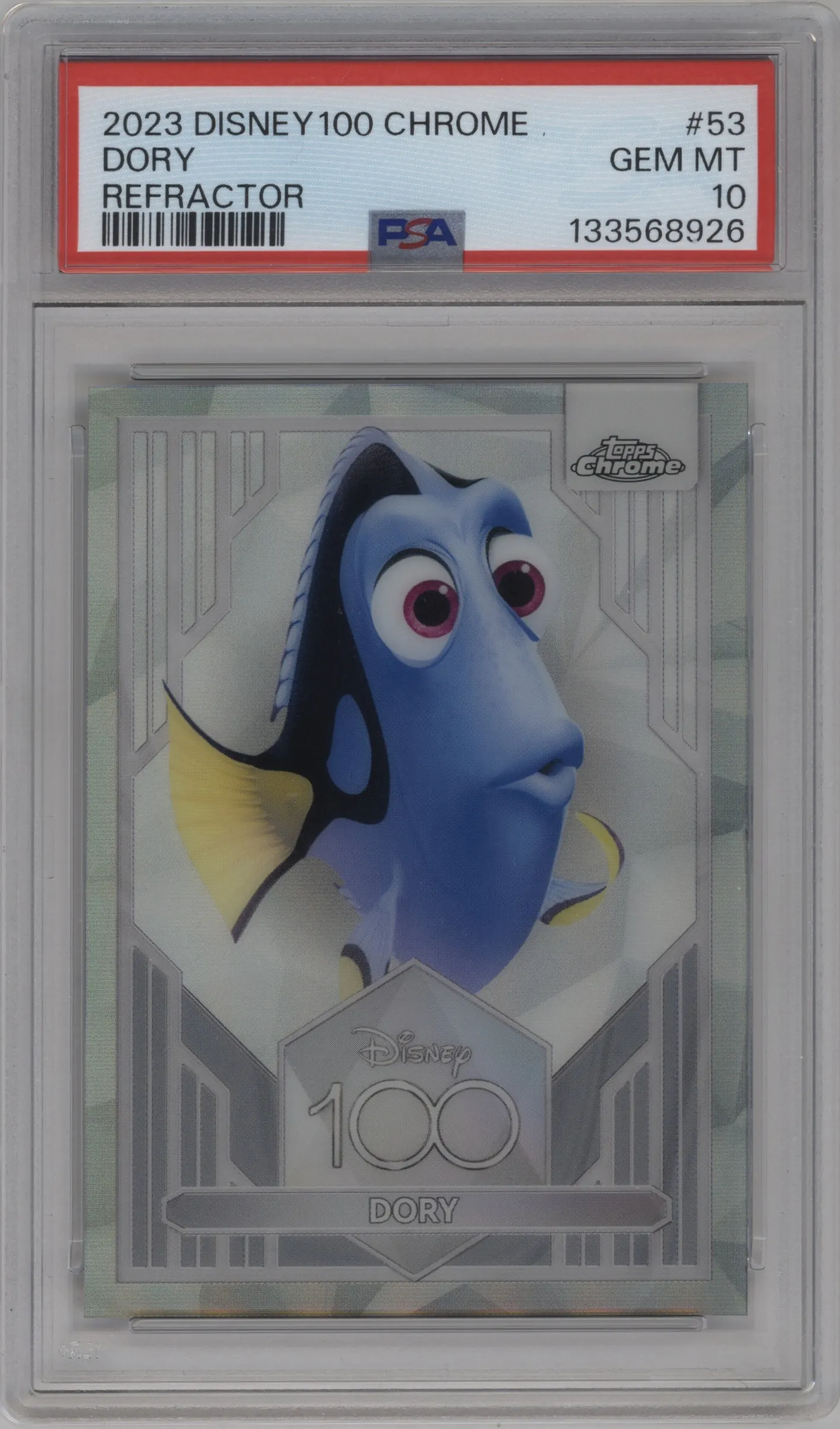 2023 Topps Chrome Disney 100 Dory Refractor #53 PSA 10