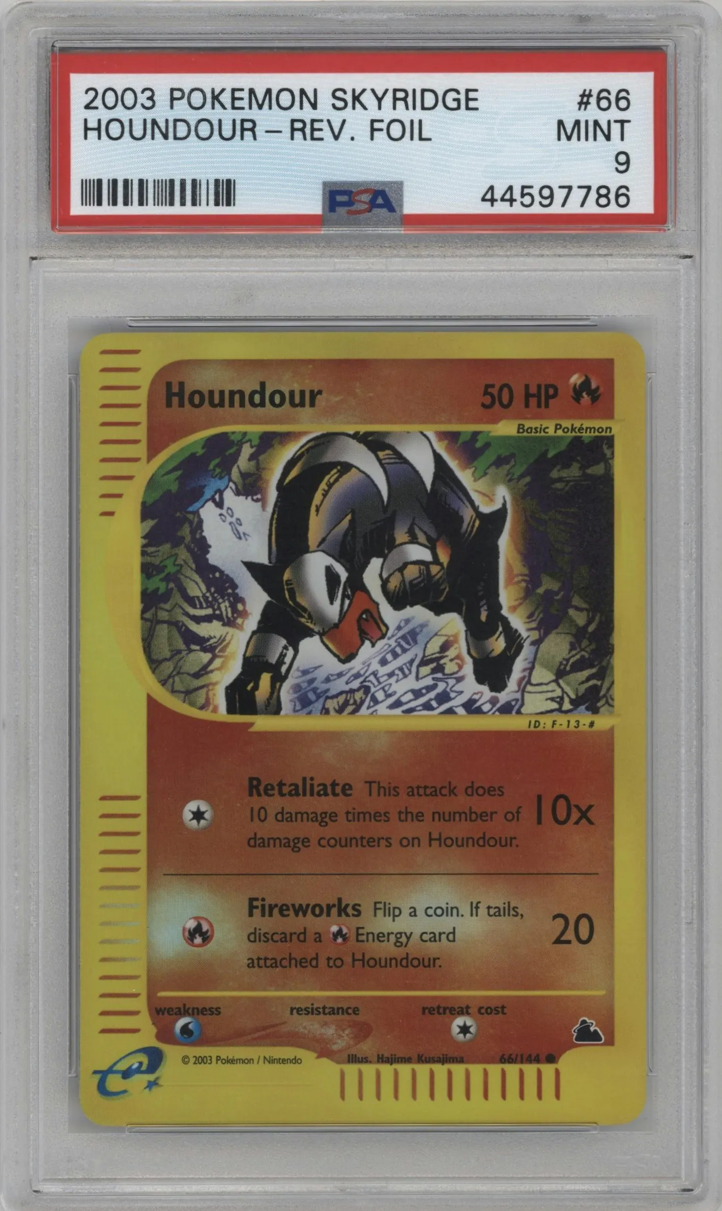 2003 Pokemon E-CARD Skyridge Houndour #66 PSA 9