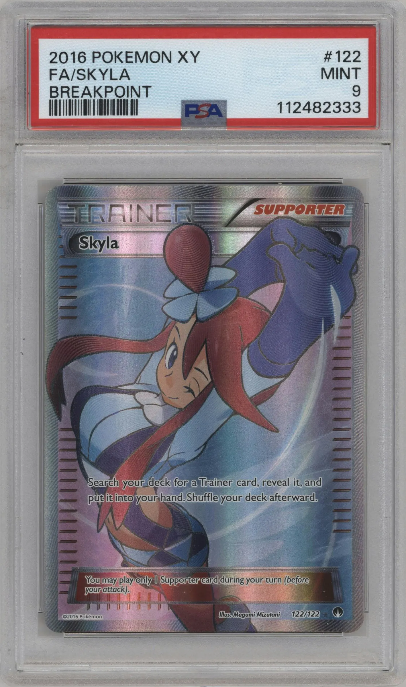 2016 Pokemon XY Breakpoint Skyla #122 PSA 9