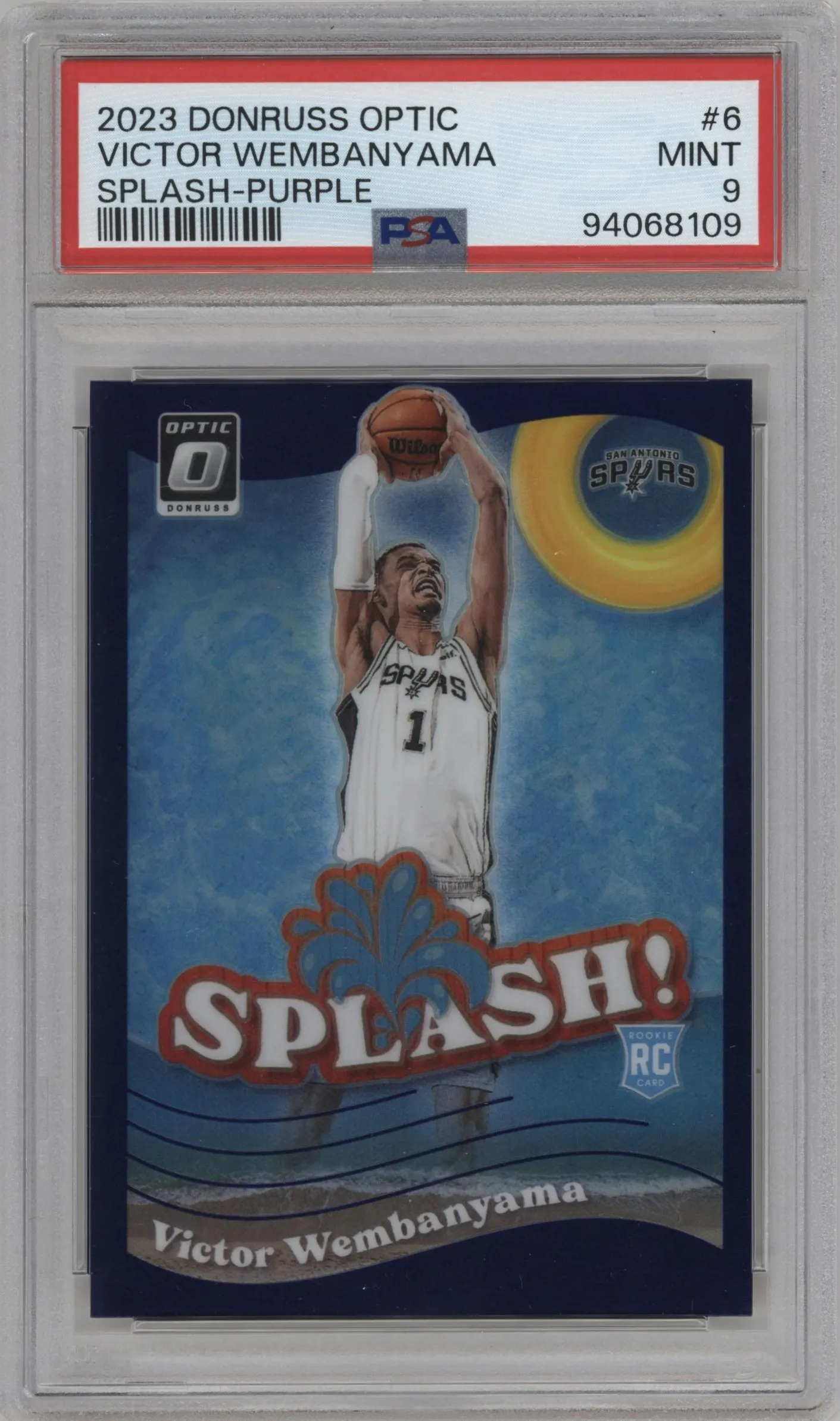 2023 Donruss Optic Splash Victor Wembanyama Purple #6 PSA 9