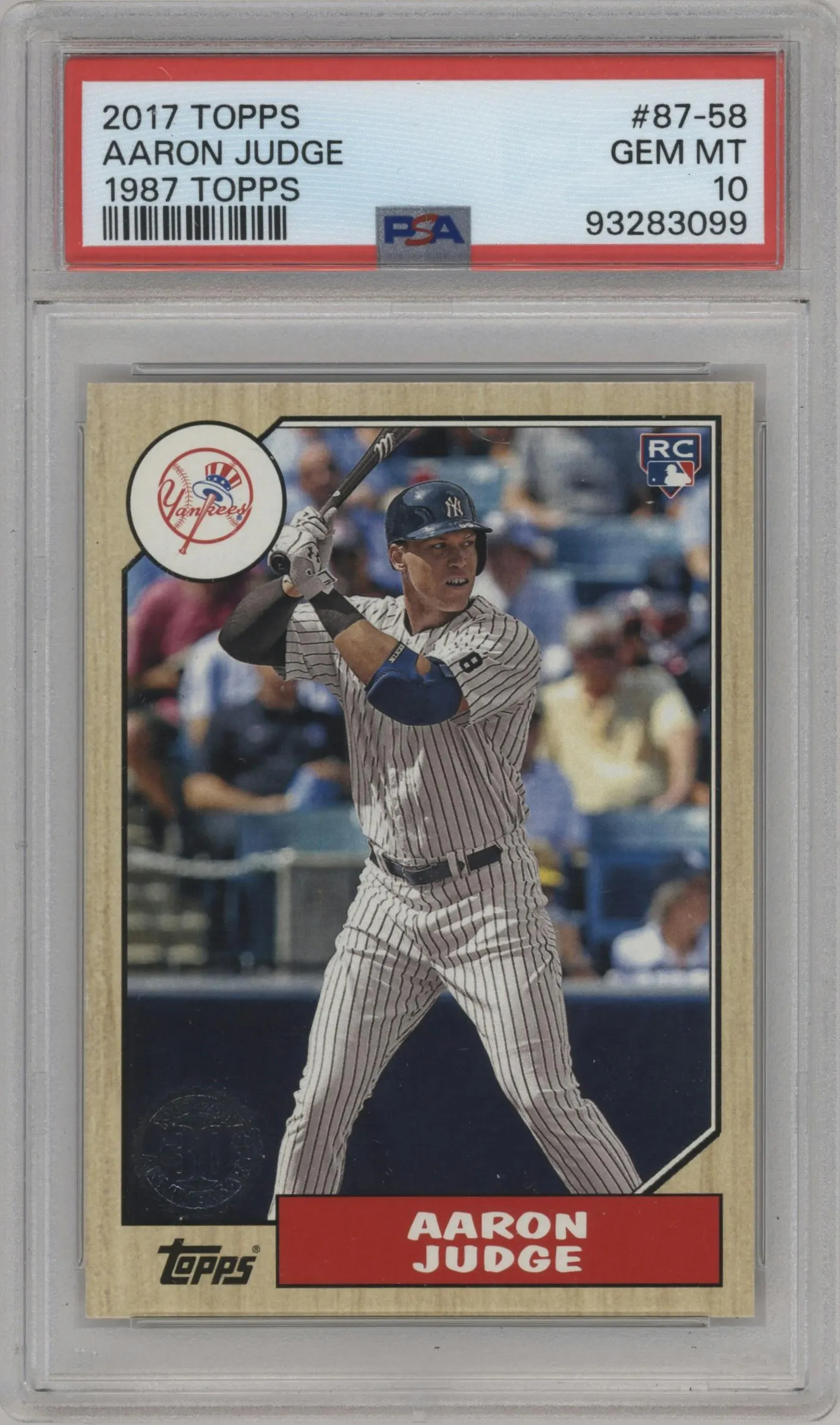 2017 Topps Series 1 1987 Topps Aaron Judge #87-58 PSA 10