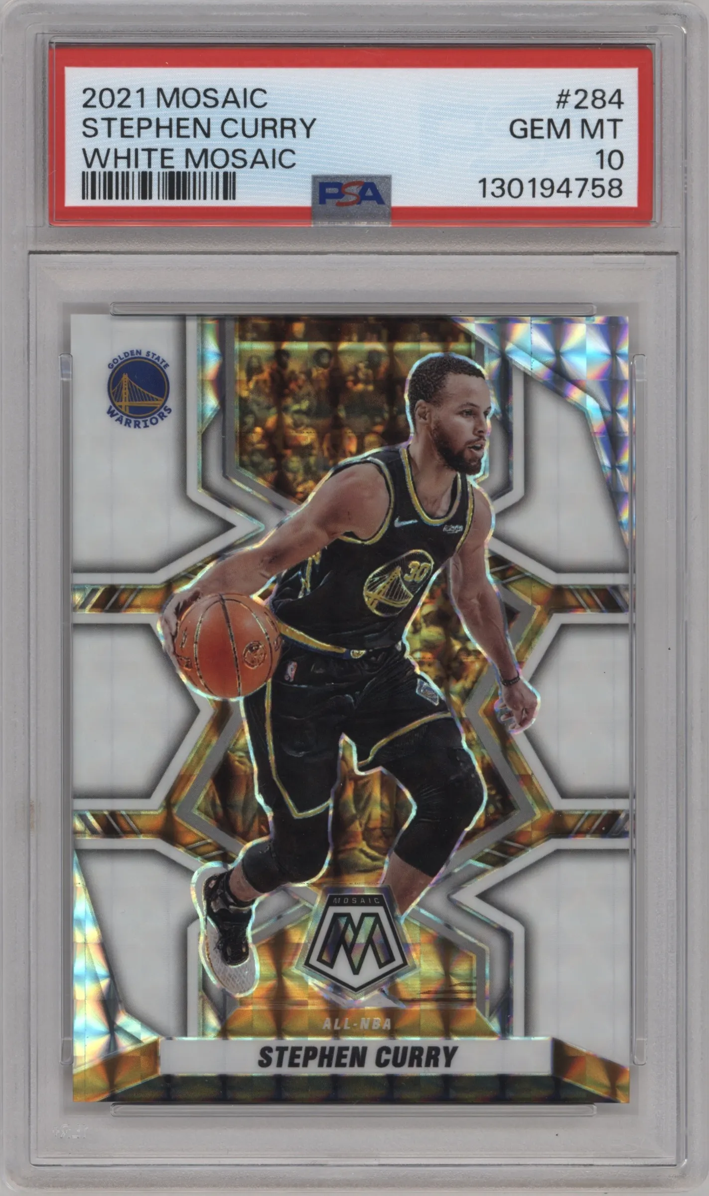 2021 Panini Mosaic Stephen Curry White Mosaic #284 PSA 10