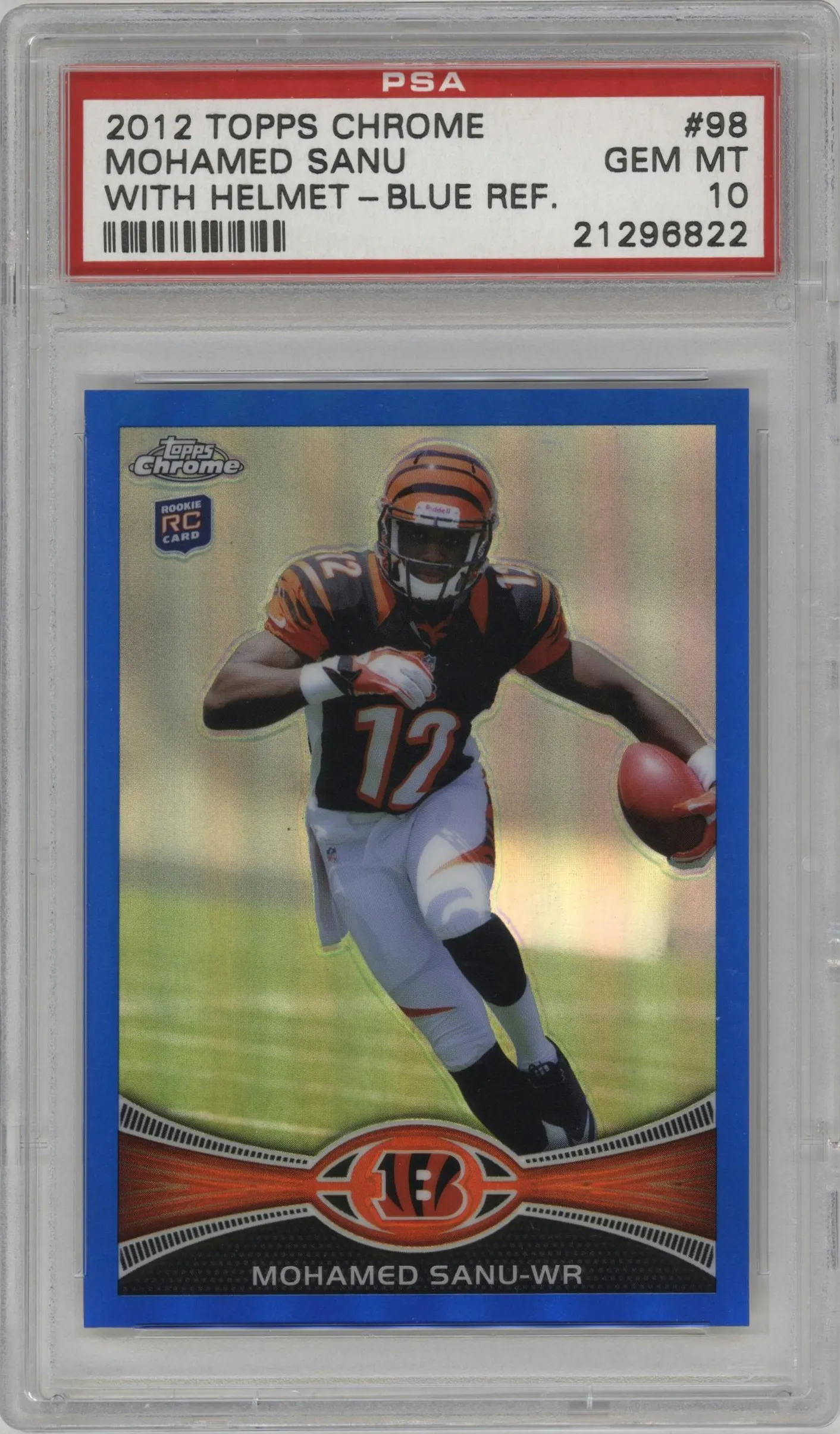 2012 Topps Chrome Mohamed Sanu Blue Refractor #98 PSA 10