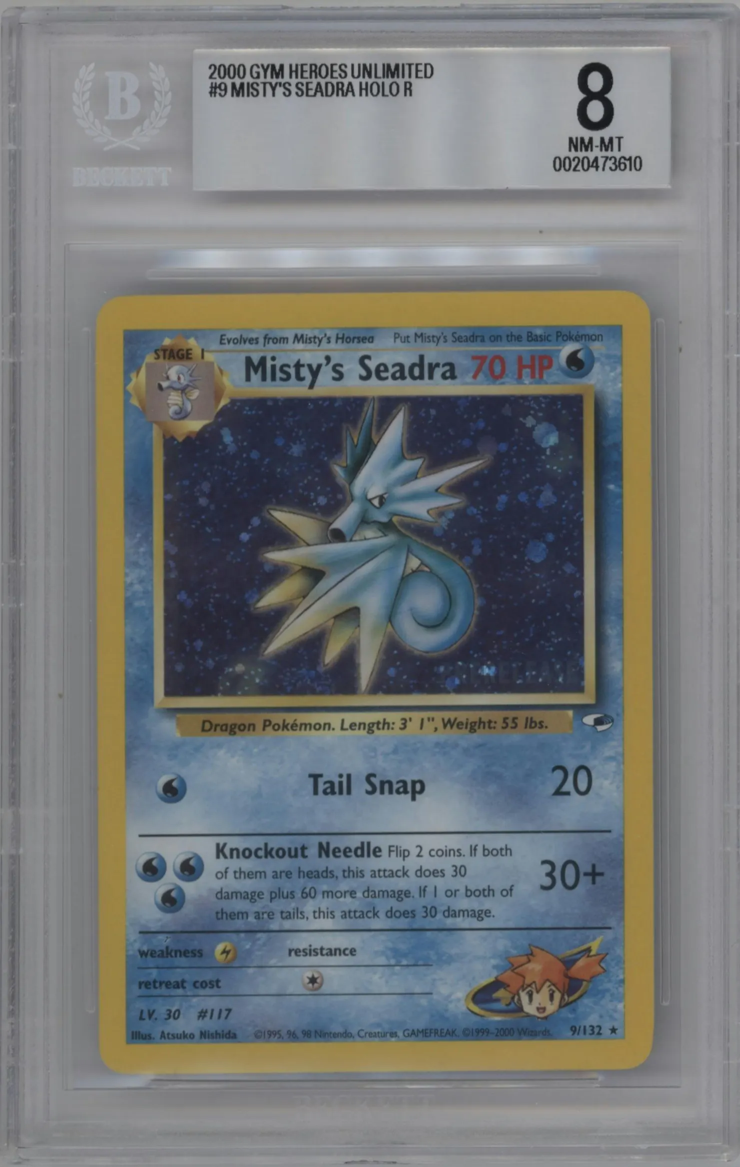 2000 Pokemon GH Gym Heroes Misty's Seadra #9 BGS 8