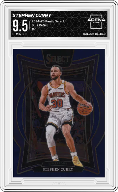 2024 Panini Select Stephen Curry Blue Retail #7 ARENA CLUB 9.5