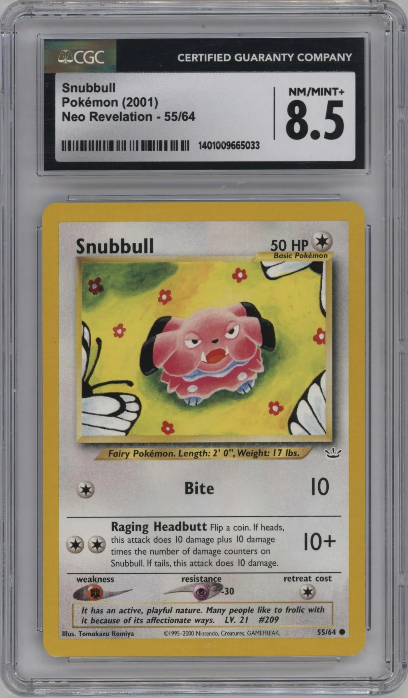 2001 Pokemon Neo Genesis Neo Revelation Snubbull #55 CGC 8.5