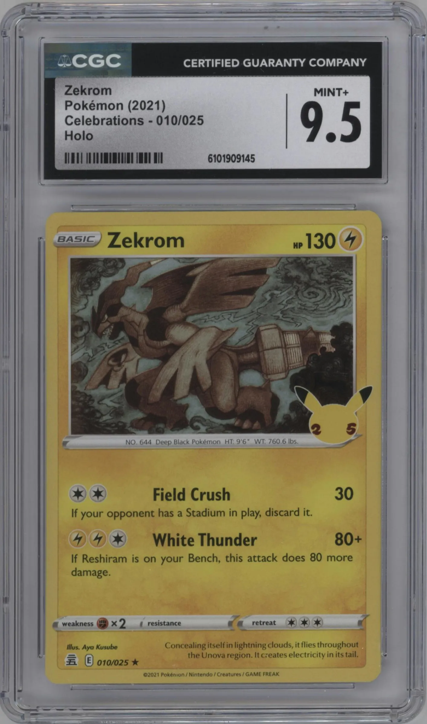 2021 Pokemon SWSH Celebrations Zekrom #010 CGC 9.5