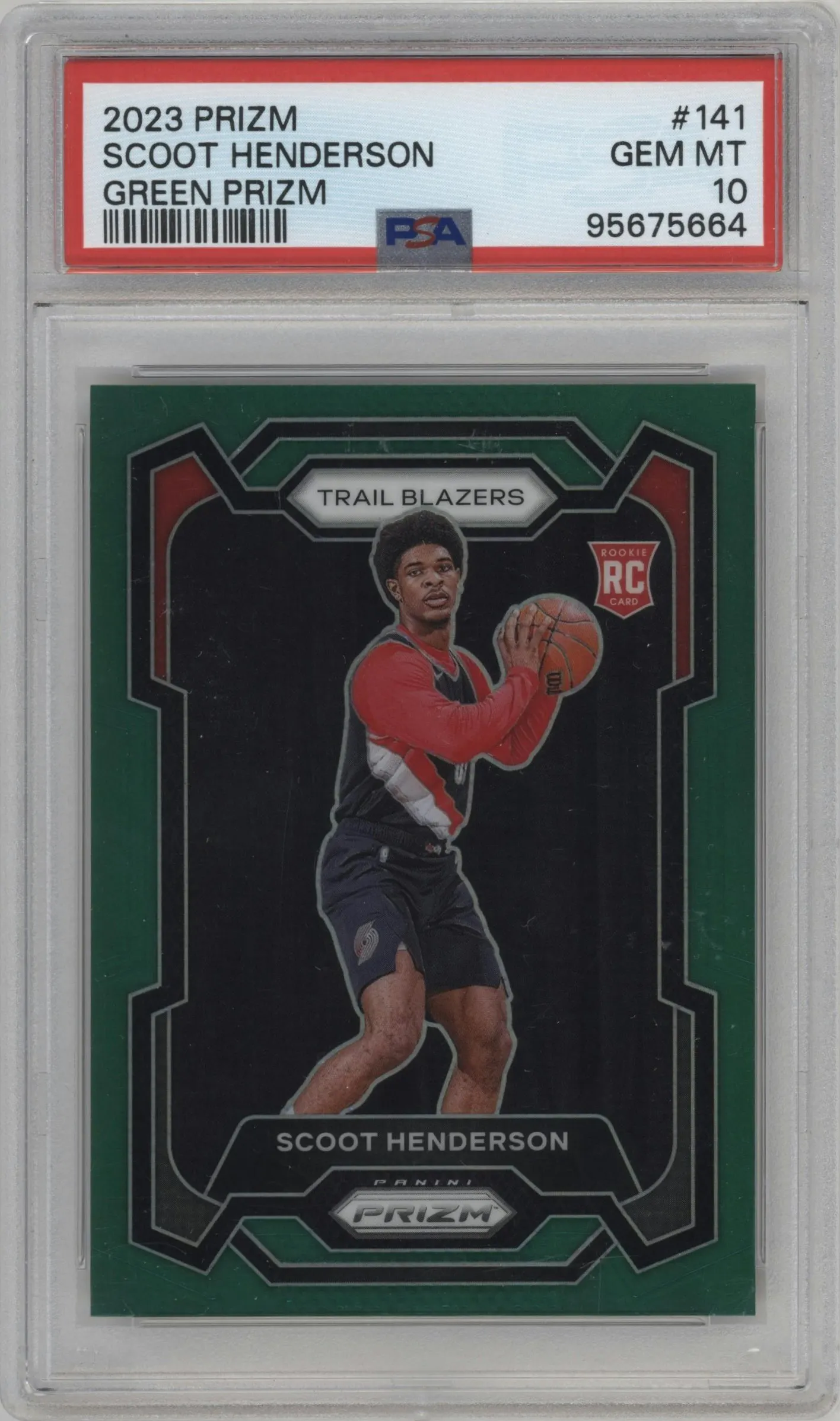2023 Panini Prizm Scoot Henderson Green Prizm #141 PSA 10