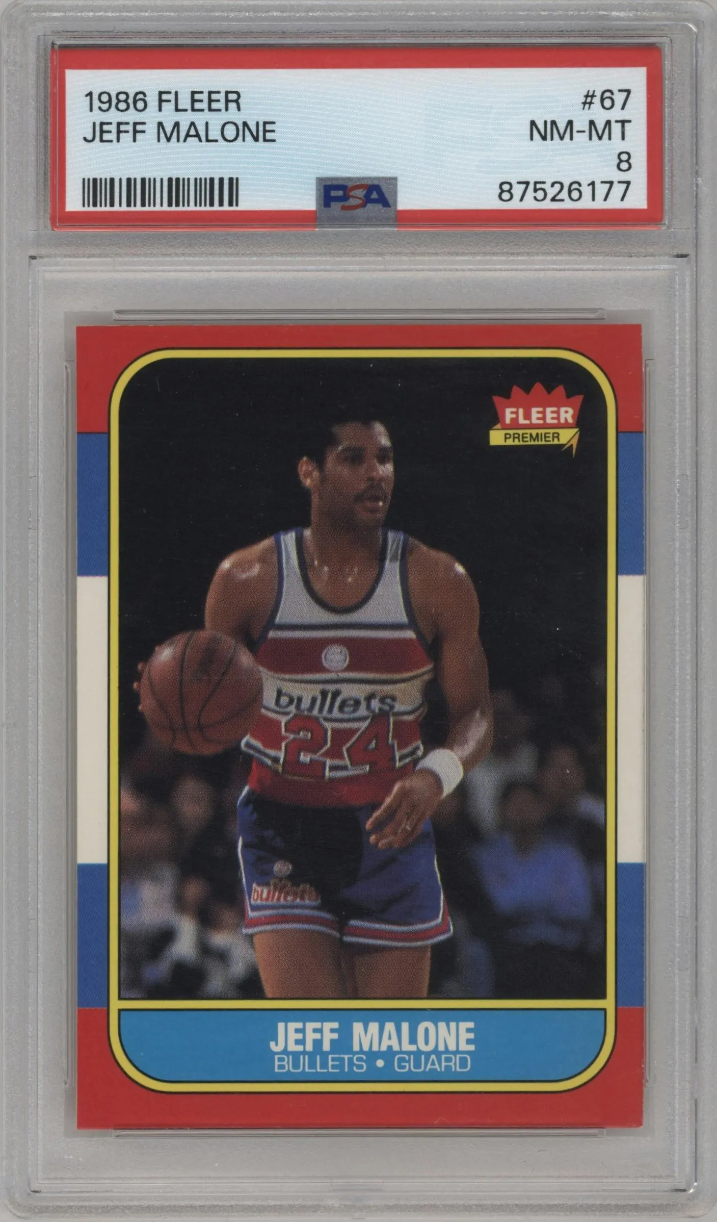 1986 Fleer Jeff Malone #67 PSA 8