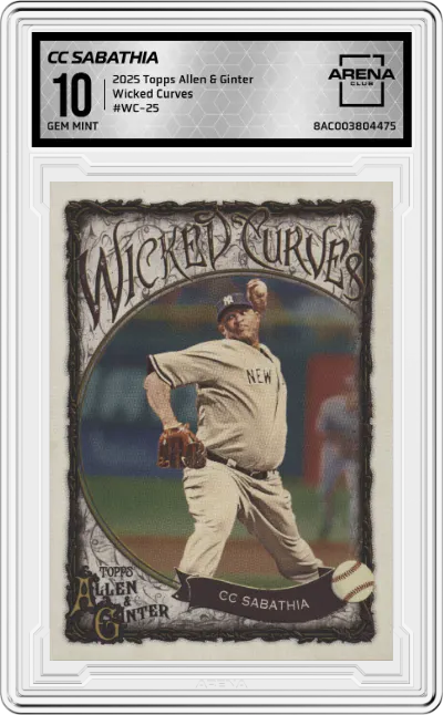2025 Topps Allen & Ginter Wicked Curves CC Sabathia #WC-25 ARENA CLUB 10
