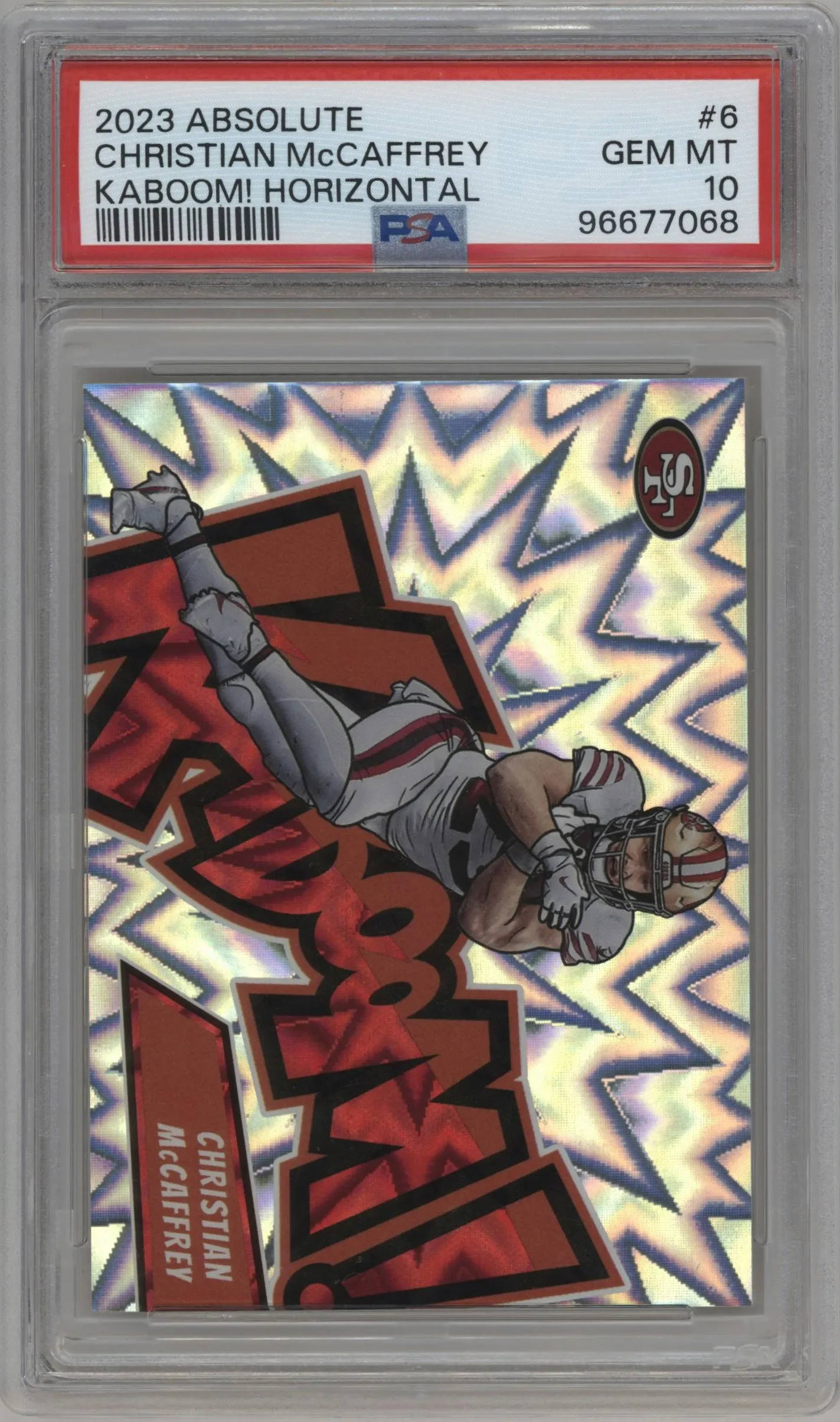 2023 Panini Absolute Kaboom! Horizontal Christian McCaffrey #6 PSA 10