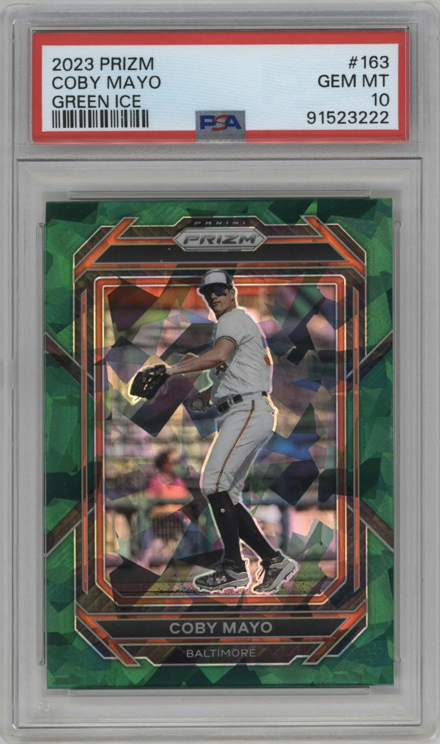 2023 Panini Prizm Coby Mayo Green Ice #163 PSA 10