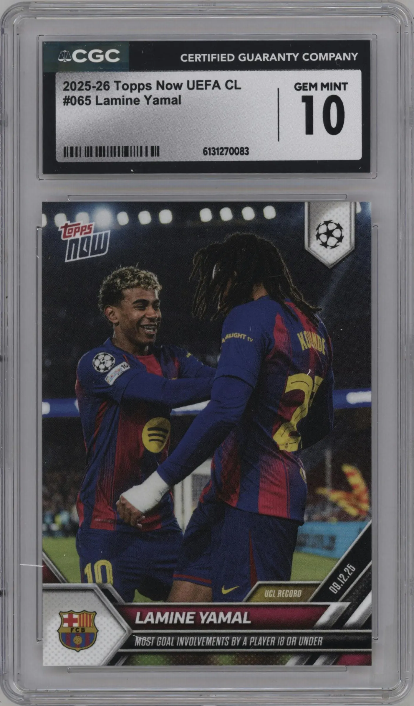 2025 Topps Now UEFA Champions League Lamine Yamal CGC 10