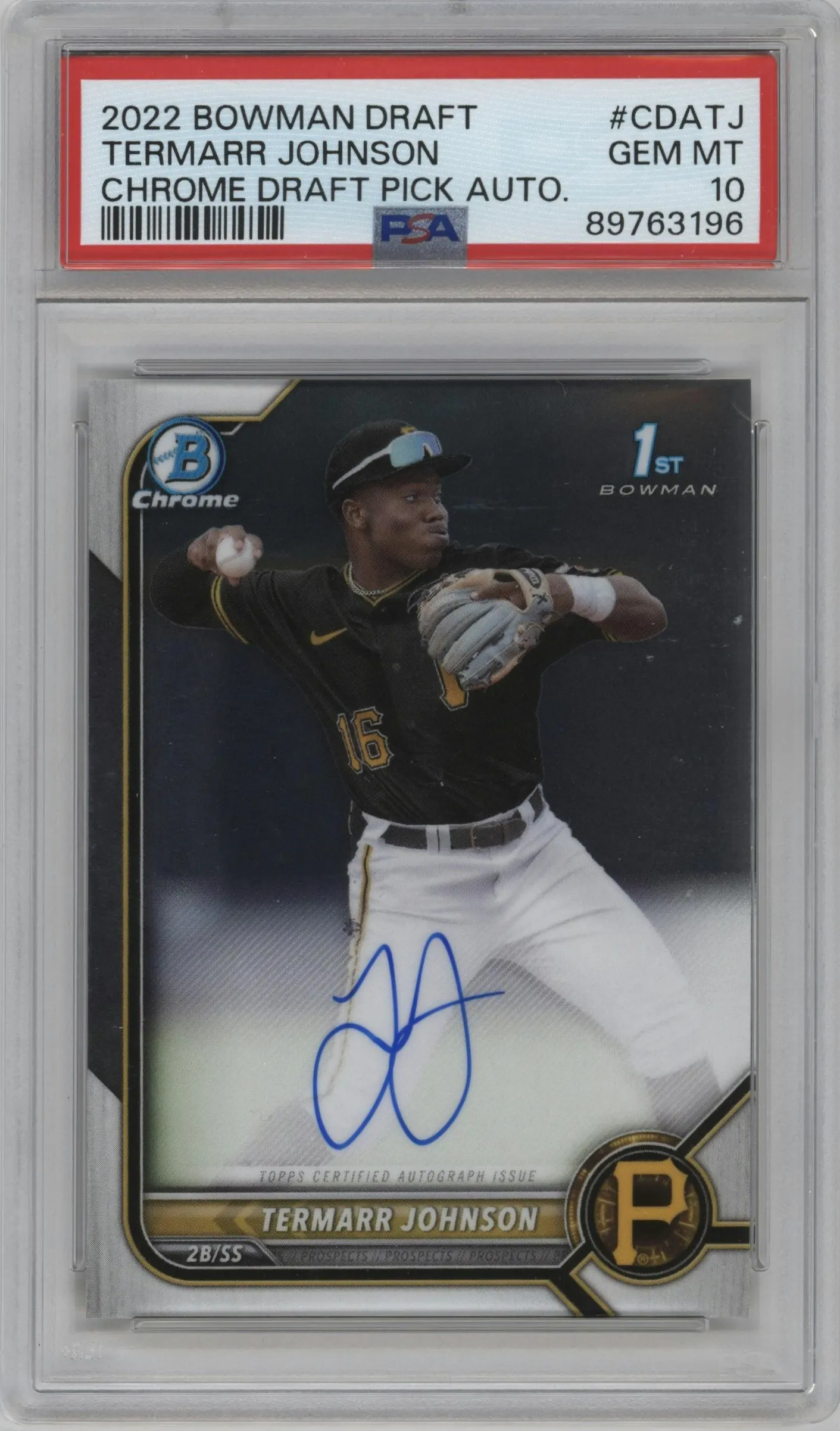 2022 Bowman Draft Chr.DP Auto Termarr Johnson #CDA-TJ PSA 10