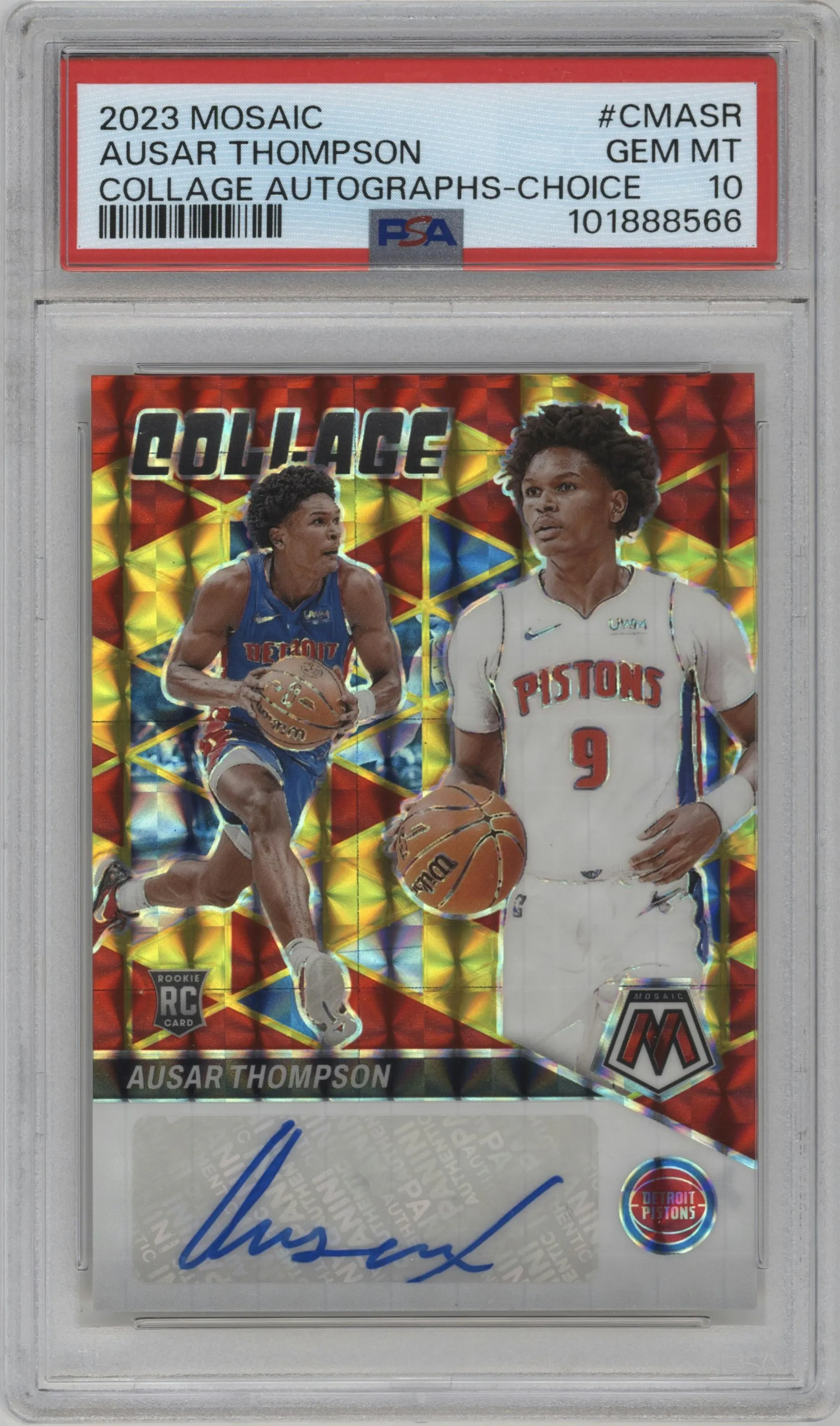 2023 Panini Mosaic Collage Auto Ausar Thompson Choice #CM-ASR PSA 10