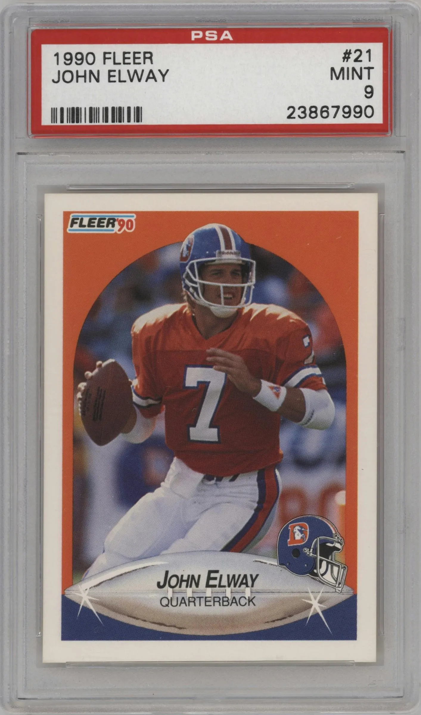 1990 Fleer John Elway #21 PSA 9