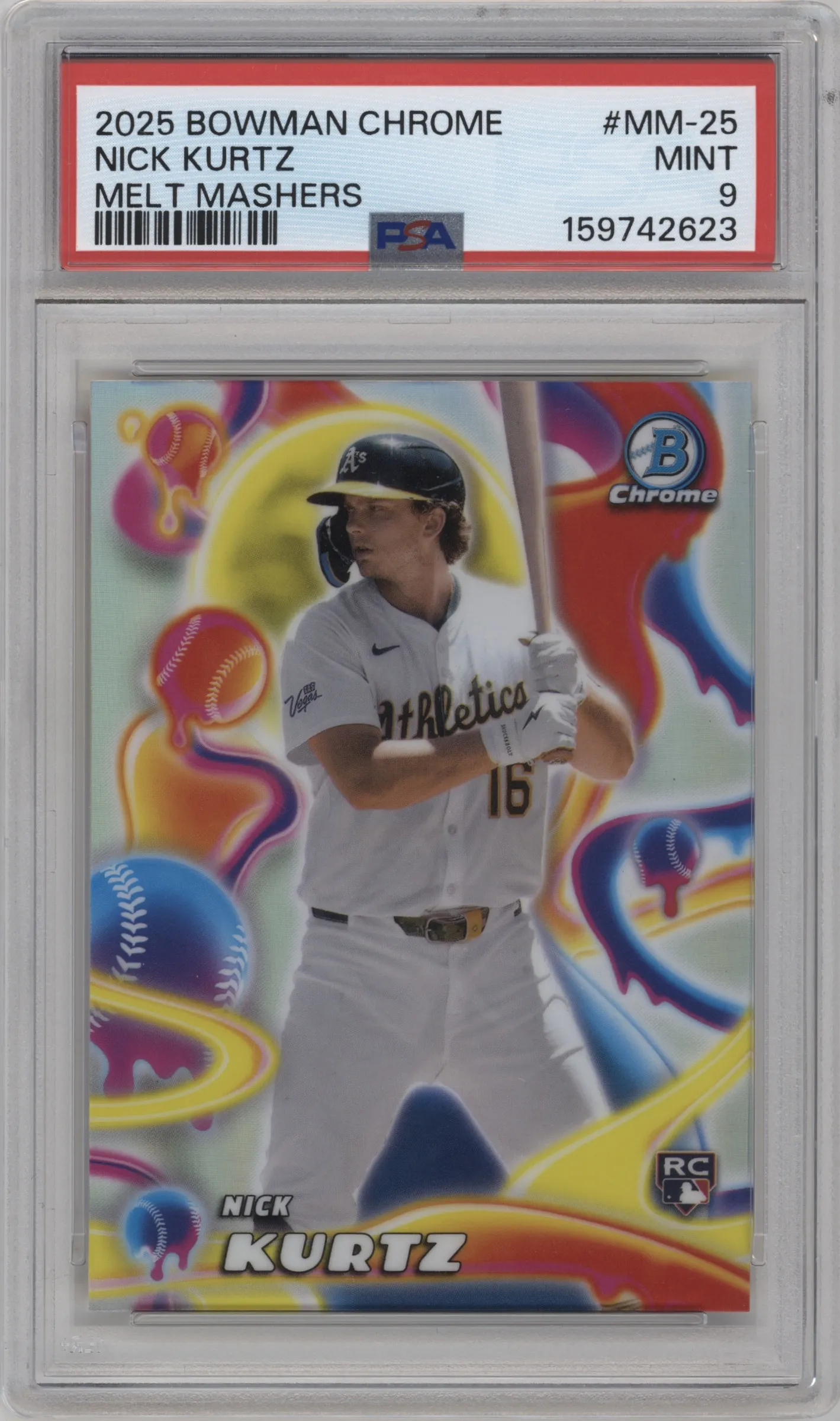 2025 Bowman Chrome Melt Mashers Nick Kurtz PSA 9