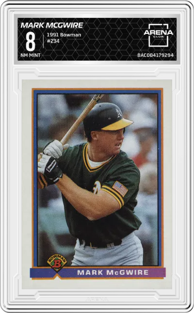 1991 Bowman Mark McGwire #234 ARENA CLUB 8