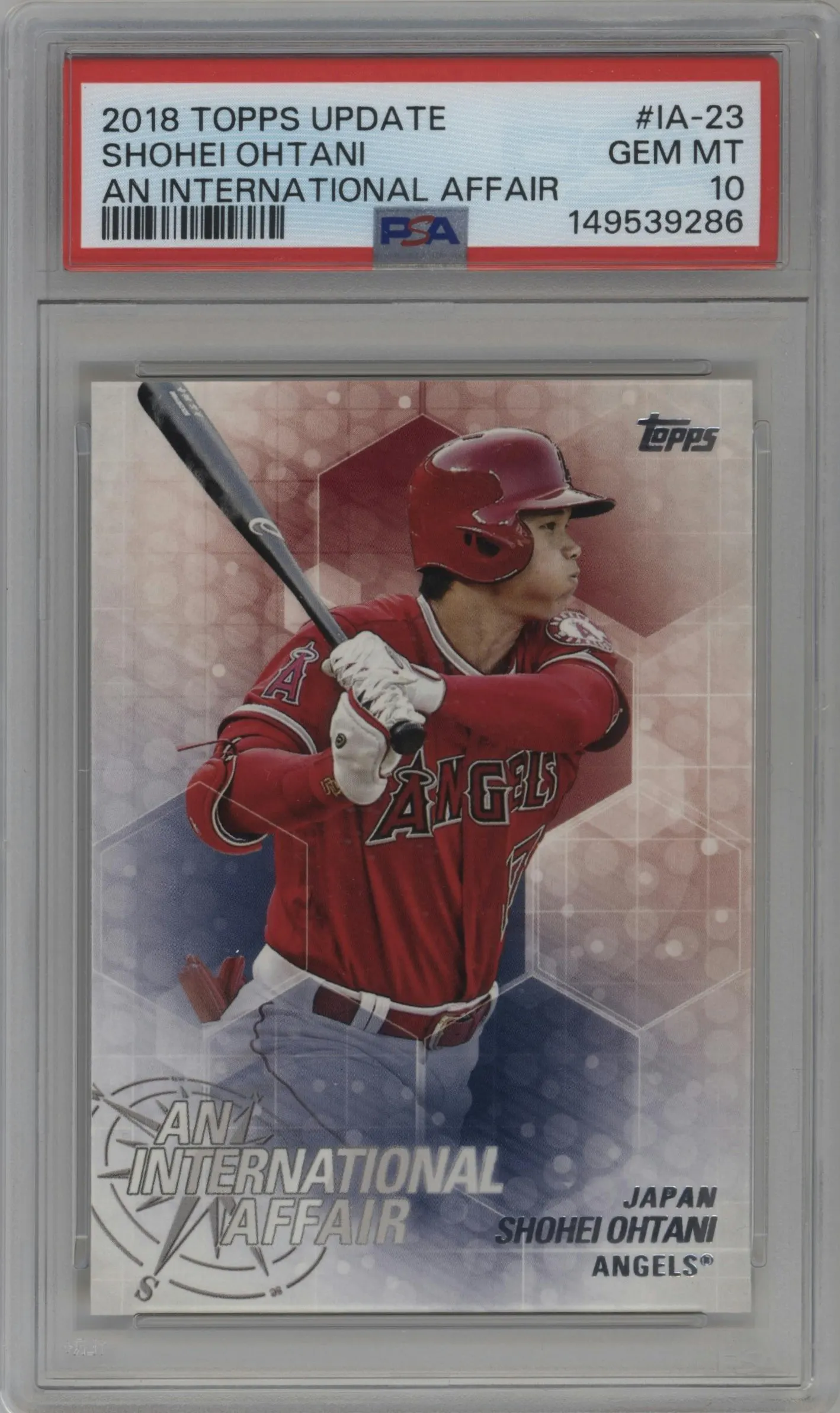 2018 Topps Update An International Affair Shohei Ohtani #IA-23 PSA 10