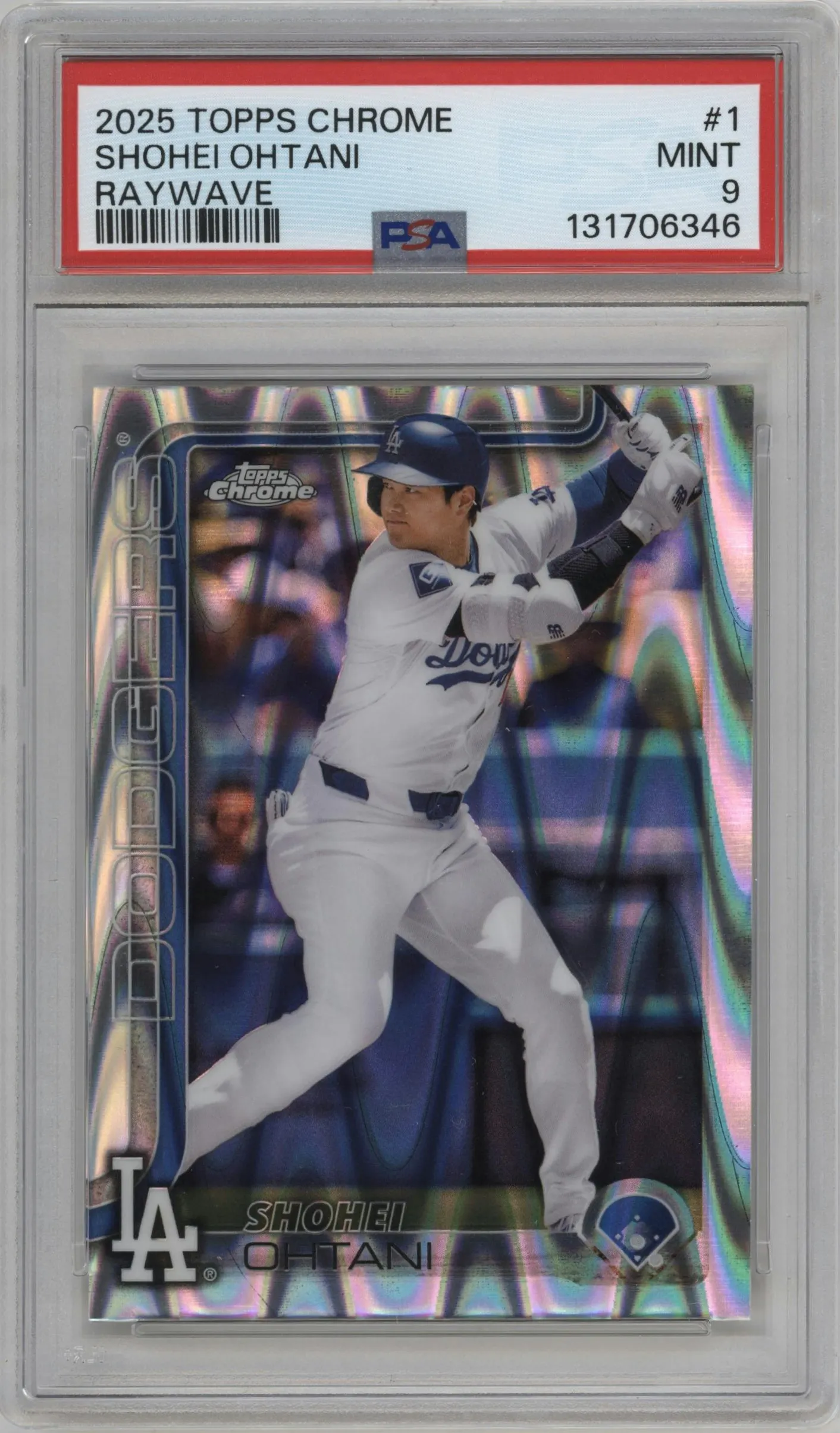 2025 Topps Chrome Shohei Ohtani Raywave Refractor #1 PSA 9