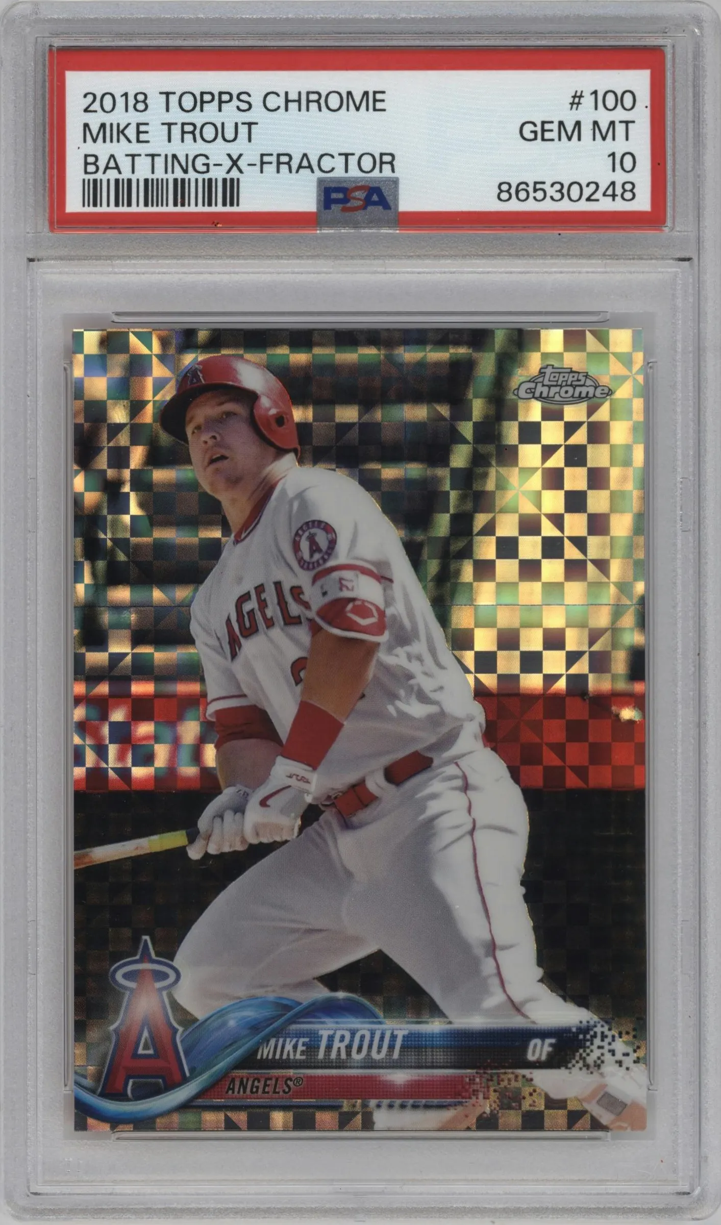 2018 Topps Chrome Mike Trout X-Fractor #100 PSA 10