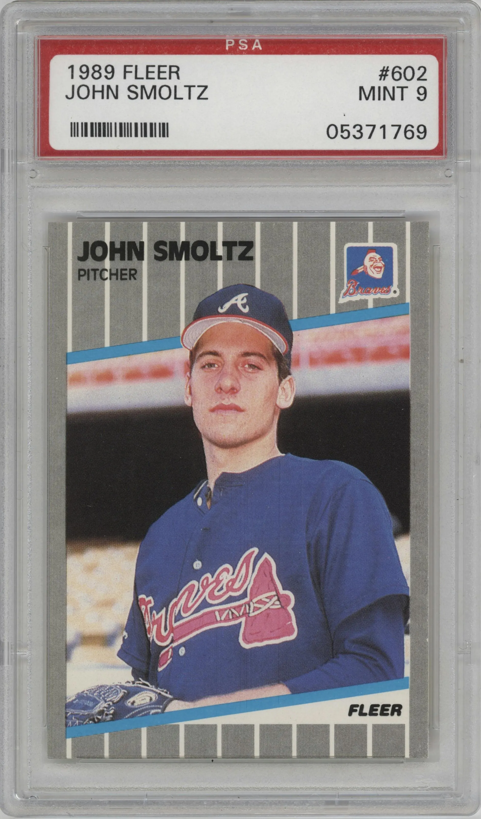 1989 Fleer John Smoltz #602 PSA 9