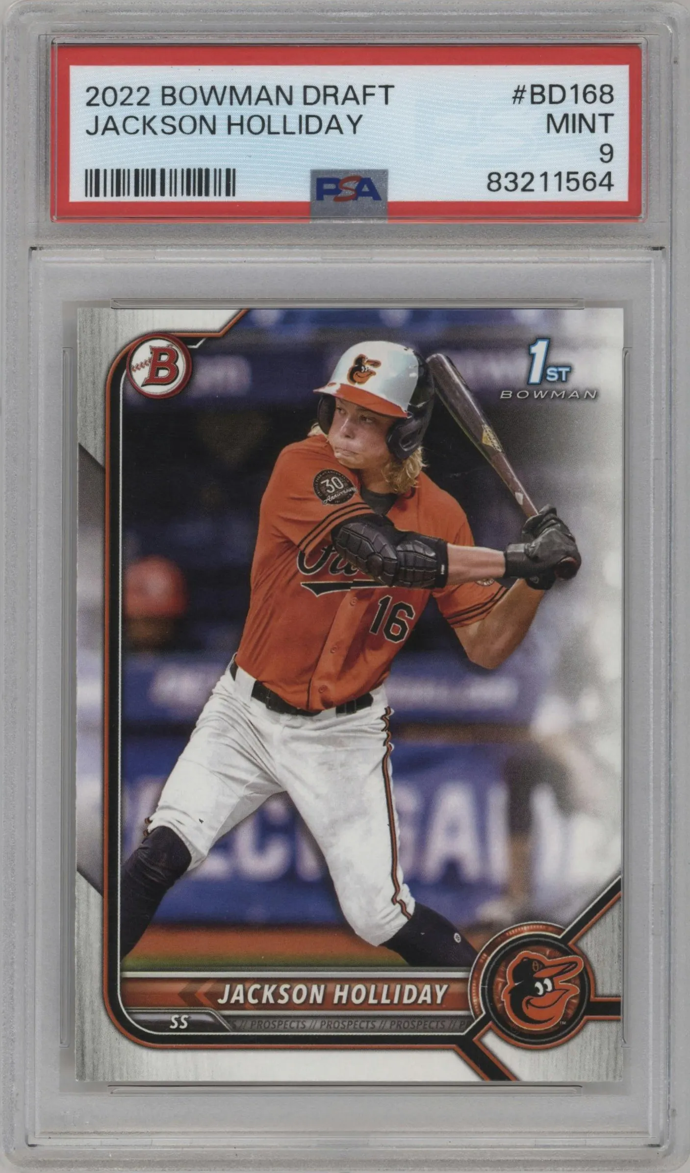2022 Bowman Draft Jackson Holliday #BD-168 PSA 9