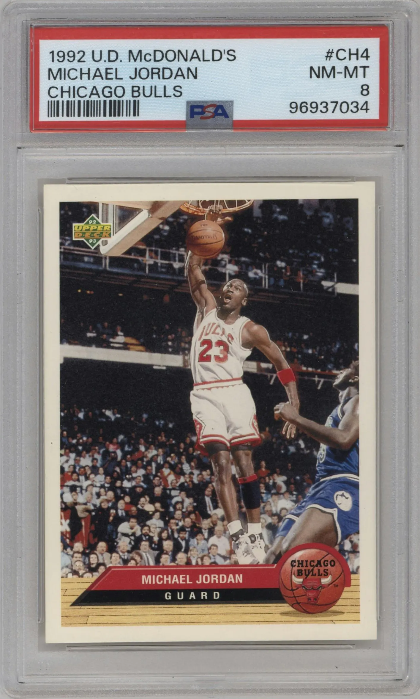 1992 UD McDonald's Chicago Bulls Michael Jordan #CH4 PSA 8