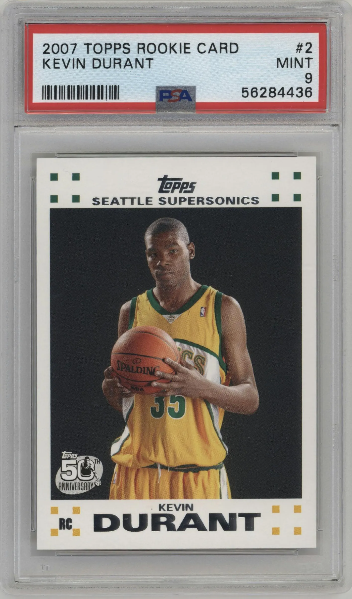 2007 Topps Rookie Set Kevin Durant #2 PSA 9