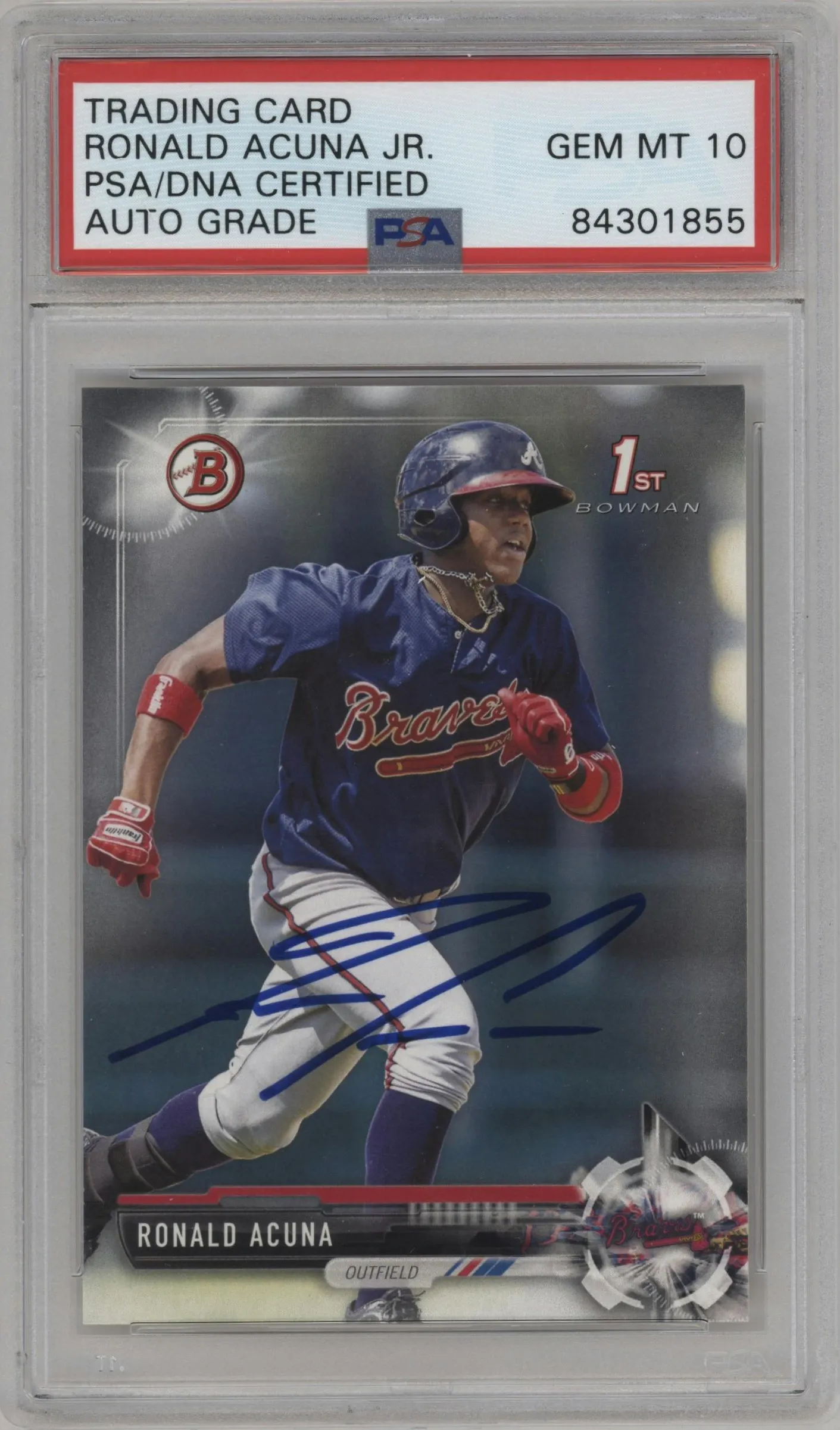 2017 Bowman Prospect Ronald Acuna PSA AUTHENTIC #BP127 PSA
