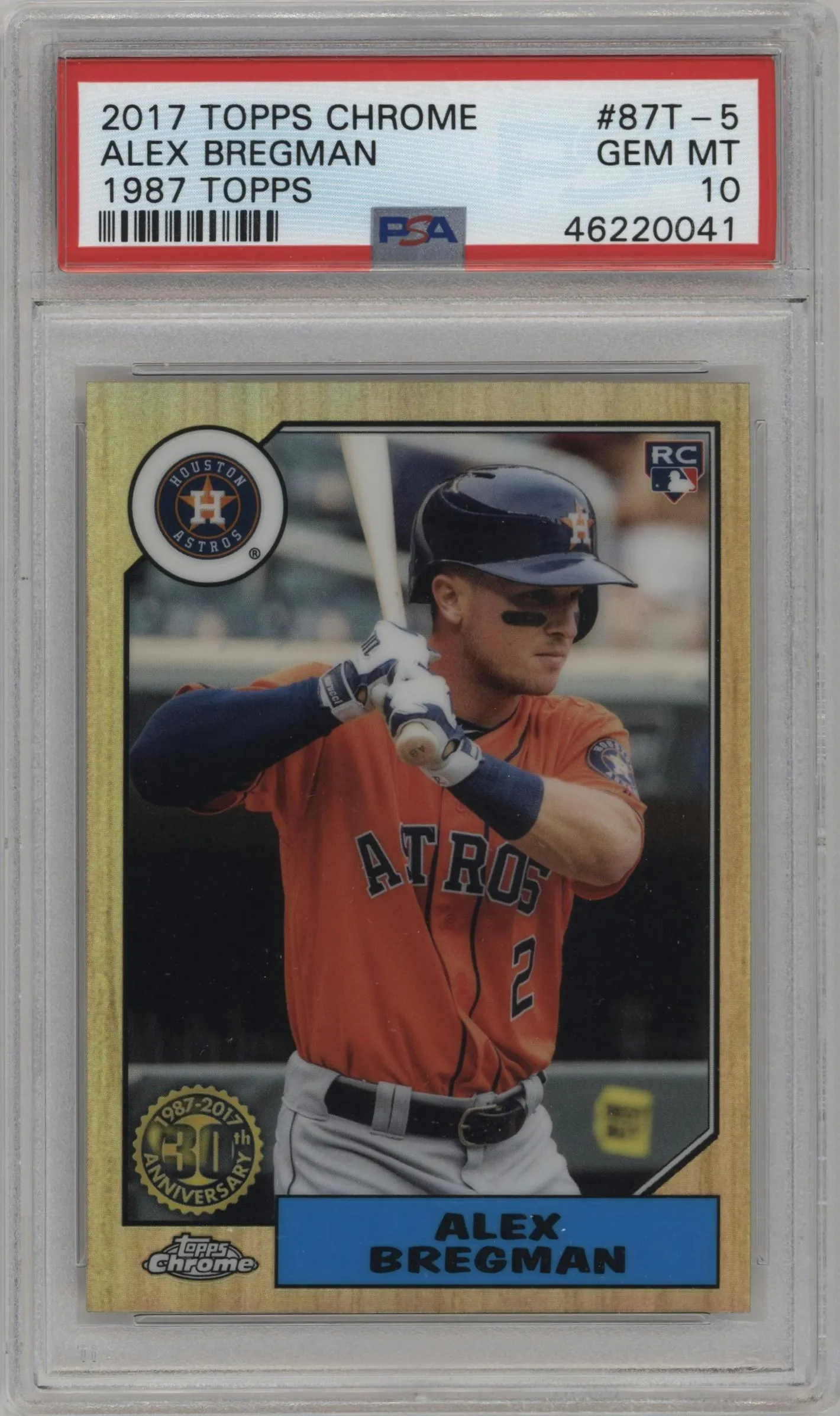 2017 Topps Chrome 1987 Topps Alex Bregman #87T-5 PSA 10