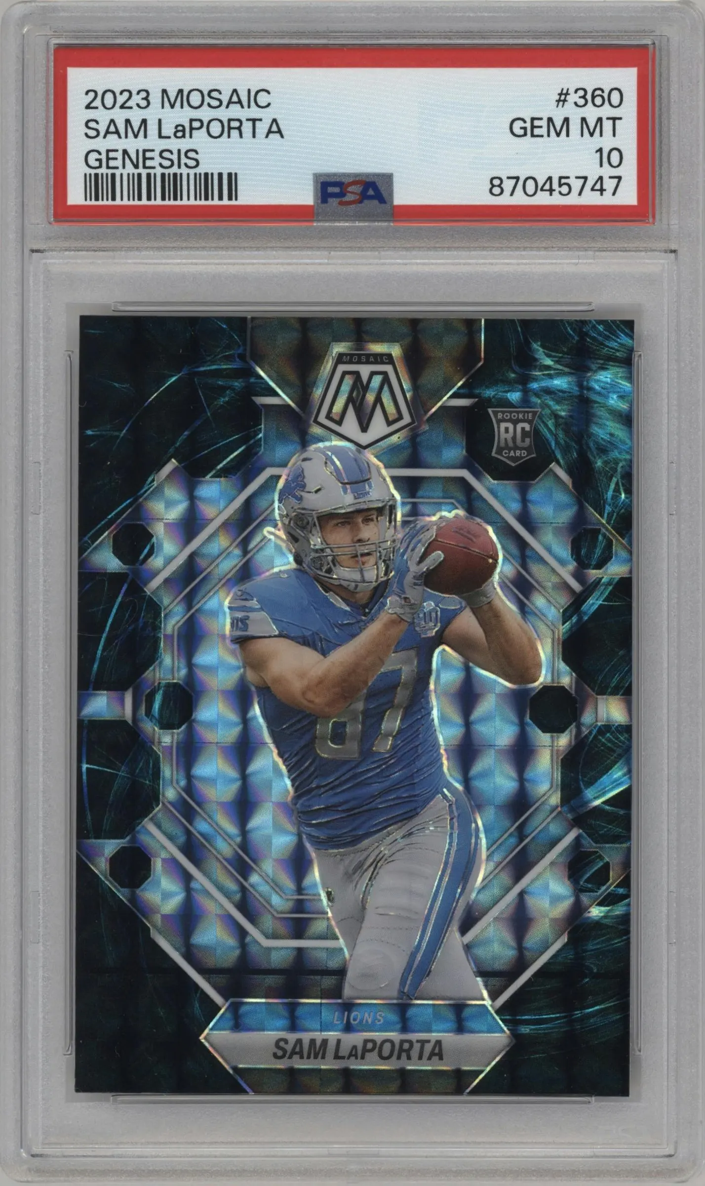 2023 Panini Mosaic Sam LaPorta Genesis #360 PSA 10