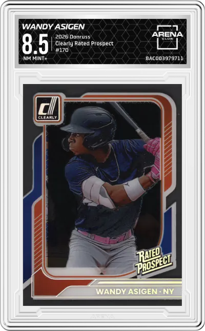 2026 Donruss Clearly Rated Prospect Wandy Asigen #170 ARENA CLUB 8.5