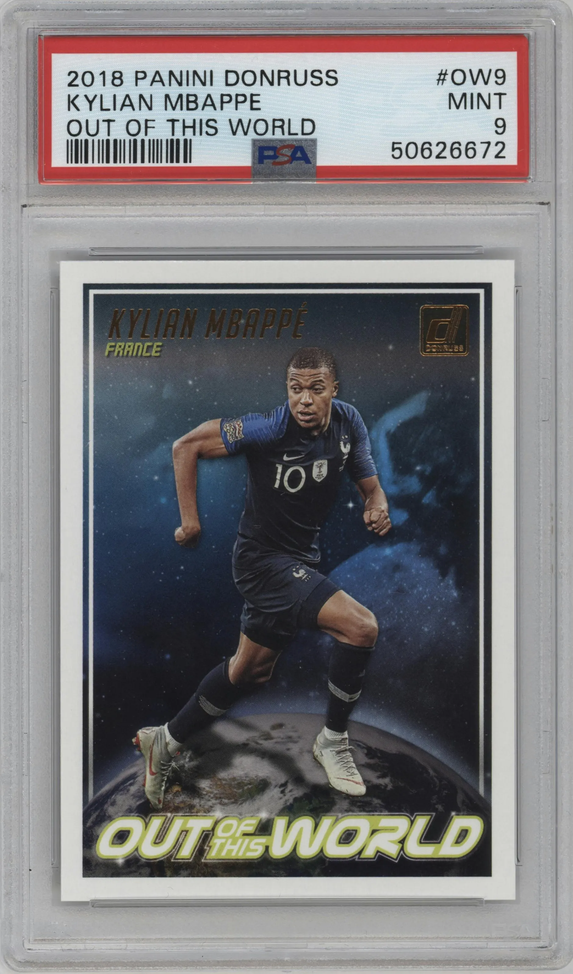 2018 Panini Donruss Out of this World Kylian Mbappe #OW-9 PSA 9