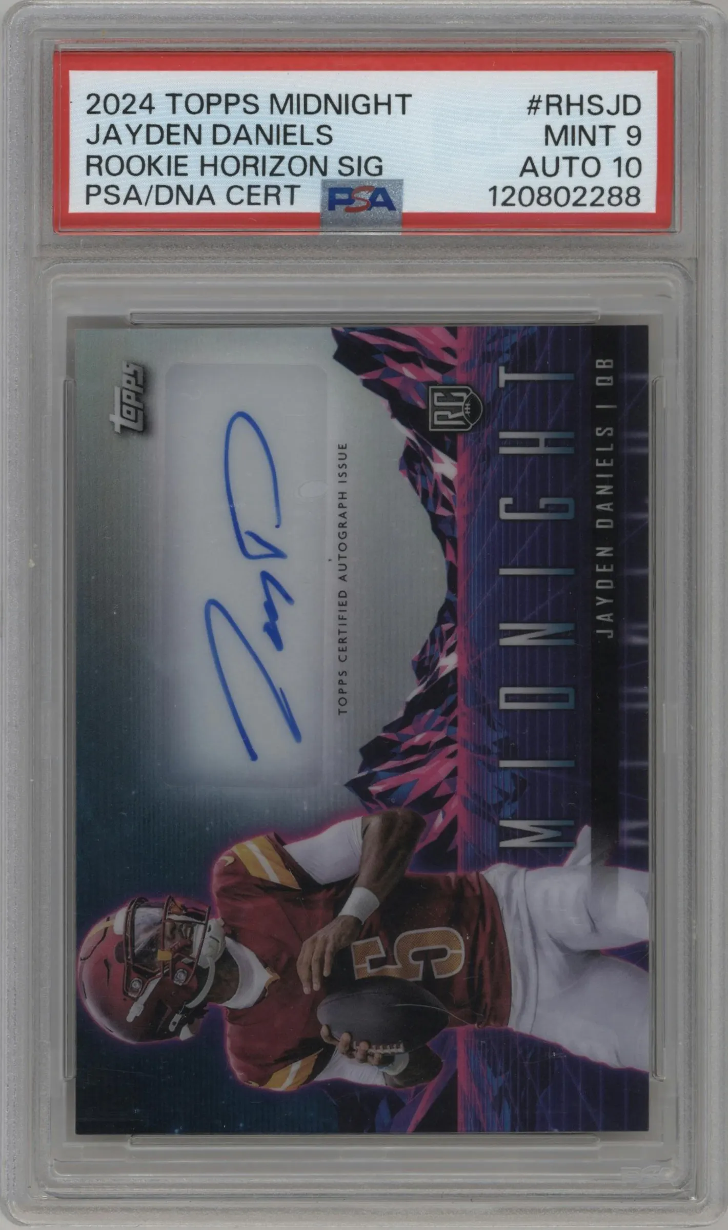 2024 Topps Midnight Rke.Horizon Sig. Jayden Daniels PSA 9