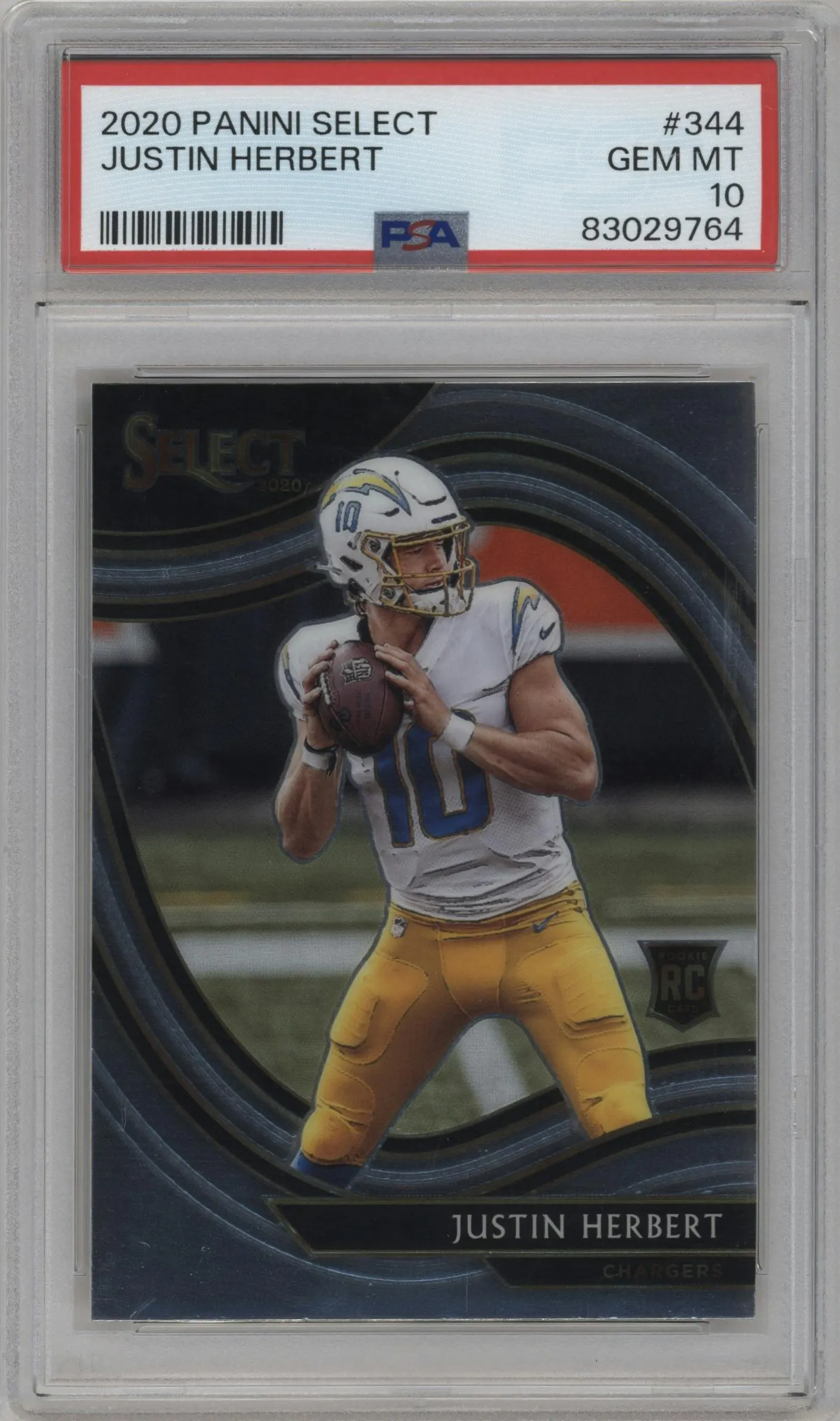 2020 Panini Select Field Lvl. Justin Herbert #344 PSA 10