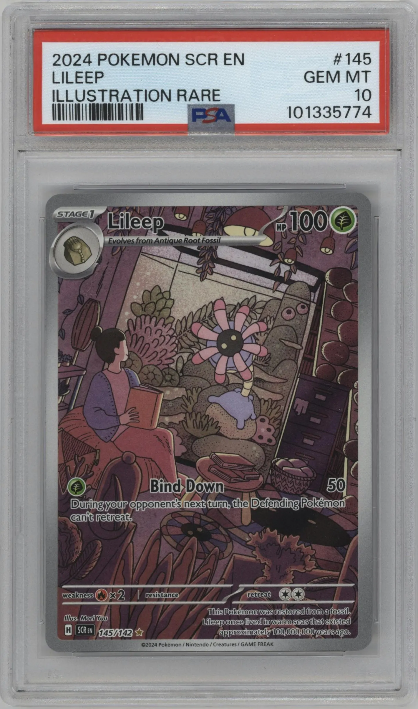 2024 Pokemon SV Stellar Crown Lileep #145 PSA 10