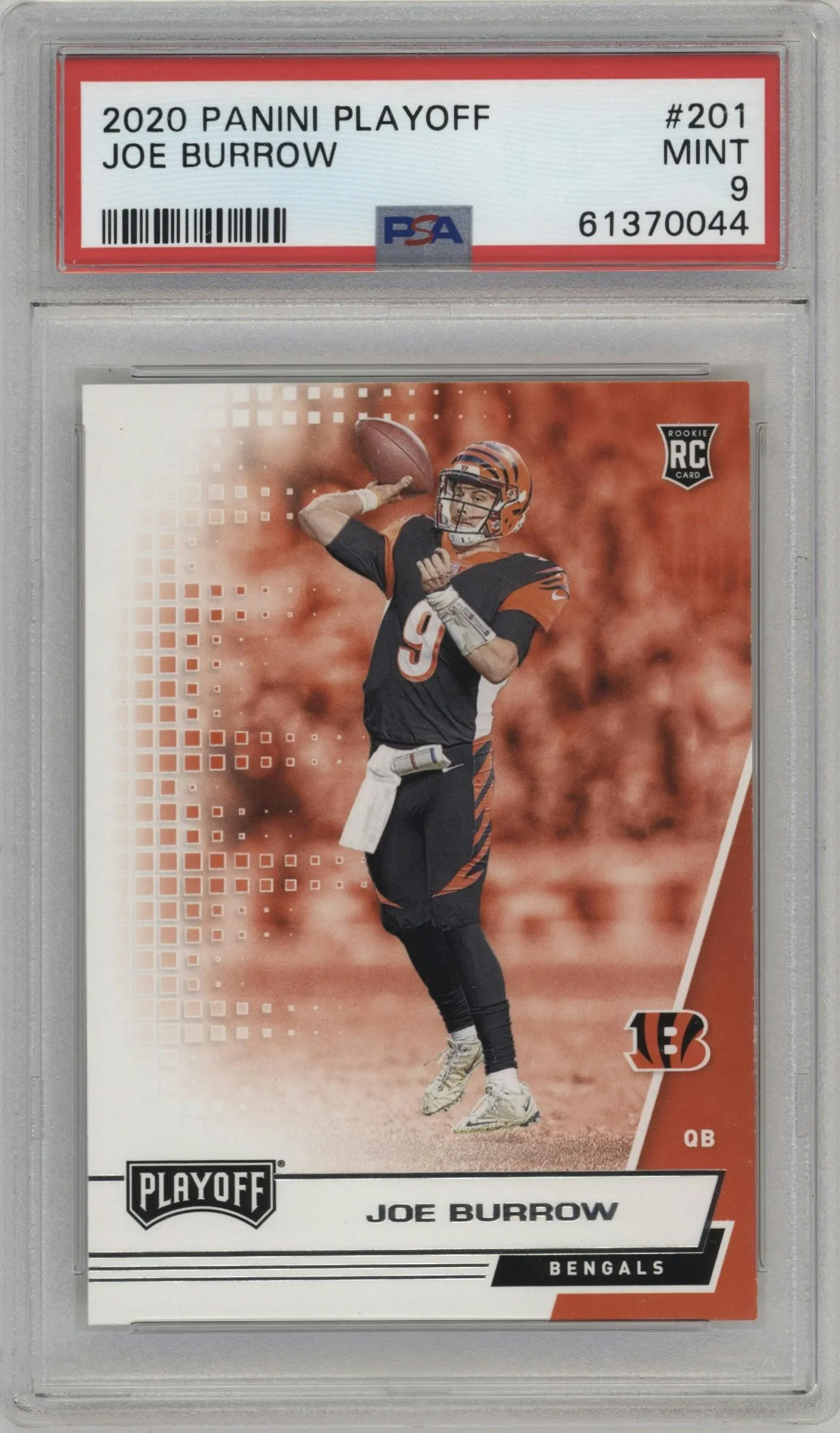 2020 Panini Playoff Joe Burrow #201 PSA 9