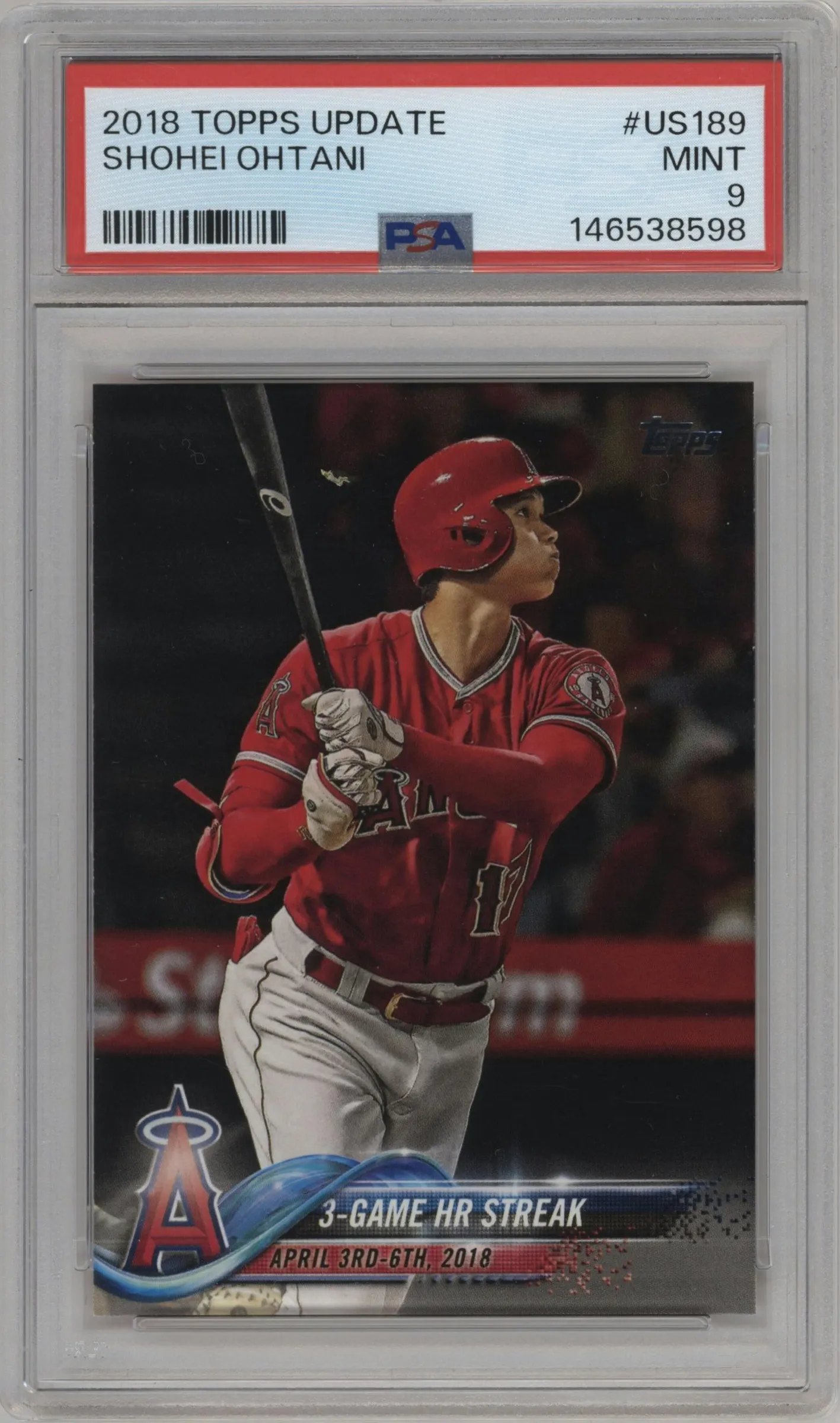 2018 Topps Update Shohei Ohtani #US189 PSA 9