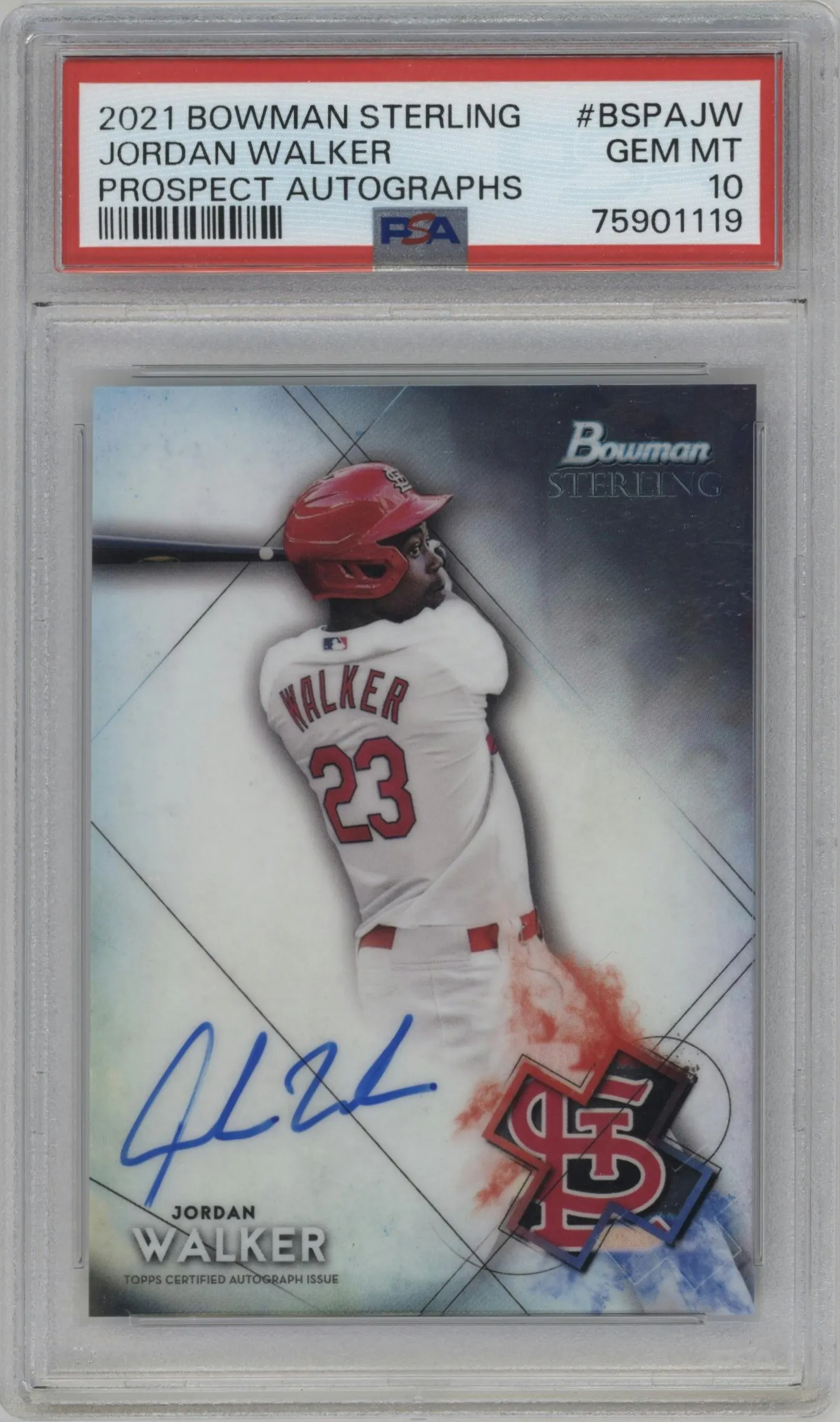 2021 Bowman Sterling Pros.Auto Jordan Walker #BSPA-JW PSA 10
